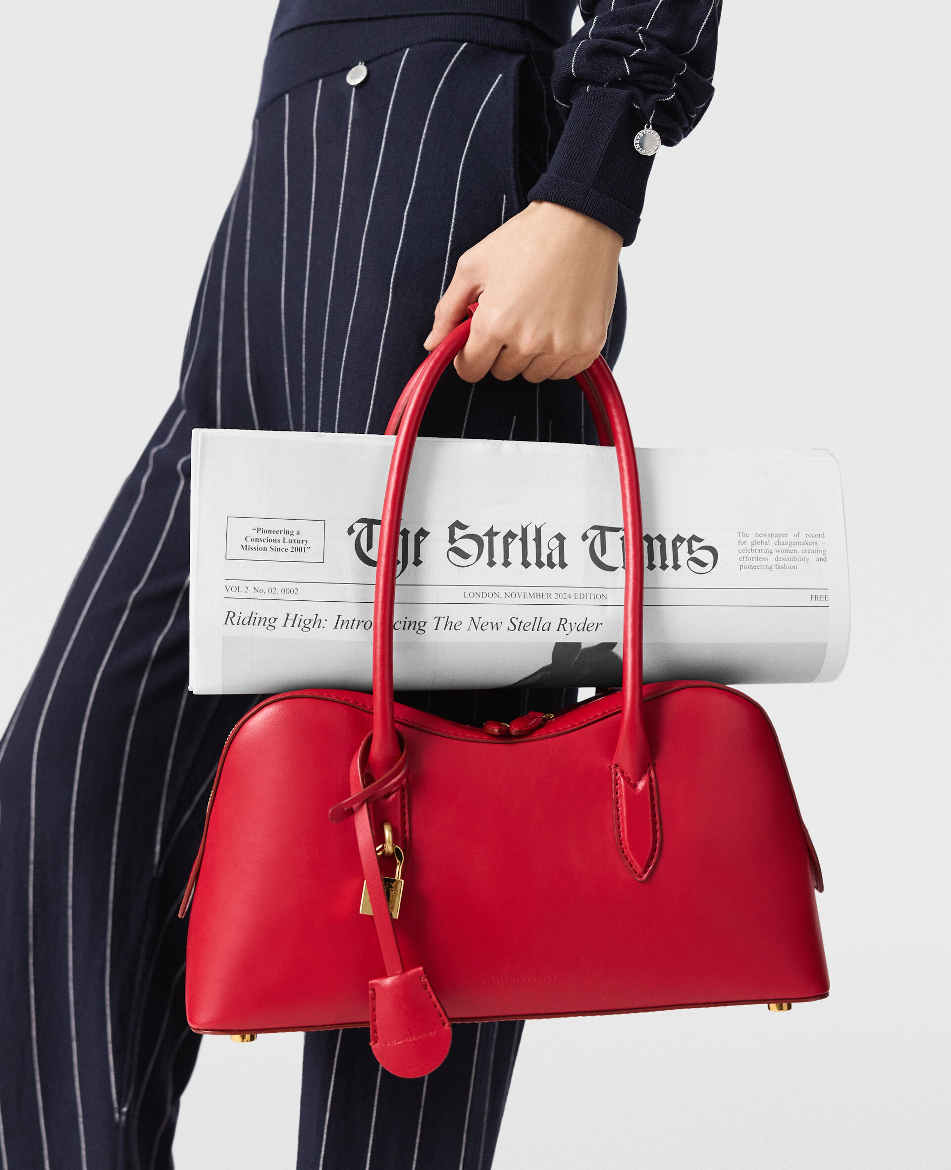 カラー ピンストライプ ロングスリーブ トップ-ブルー-large image number 6