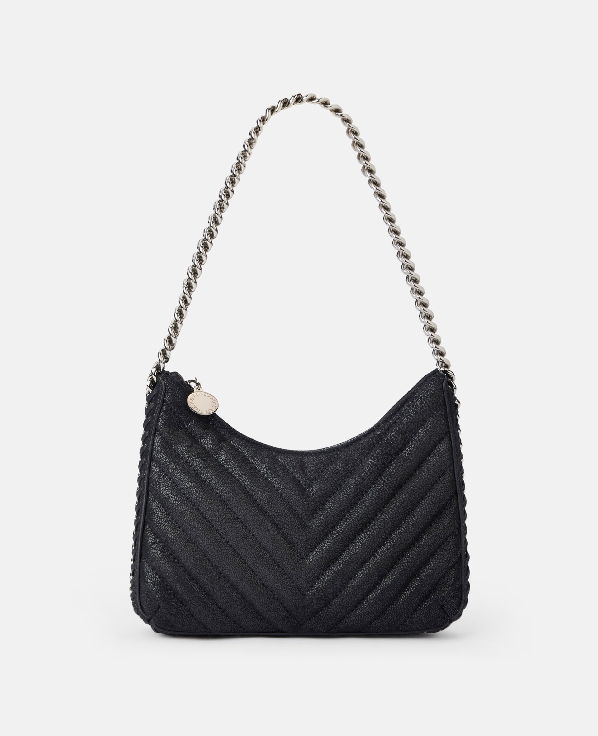 Quilted Zipped Falabella Mini Bag-Black-large image number 0