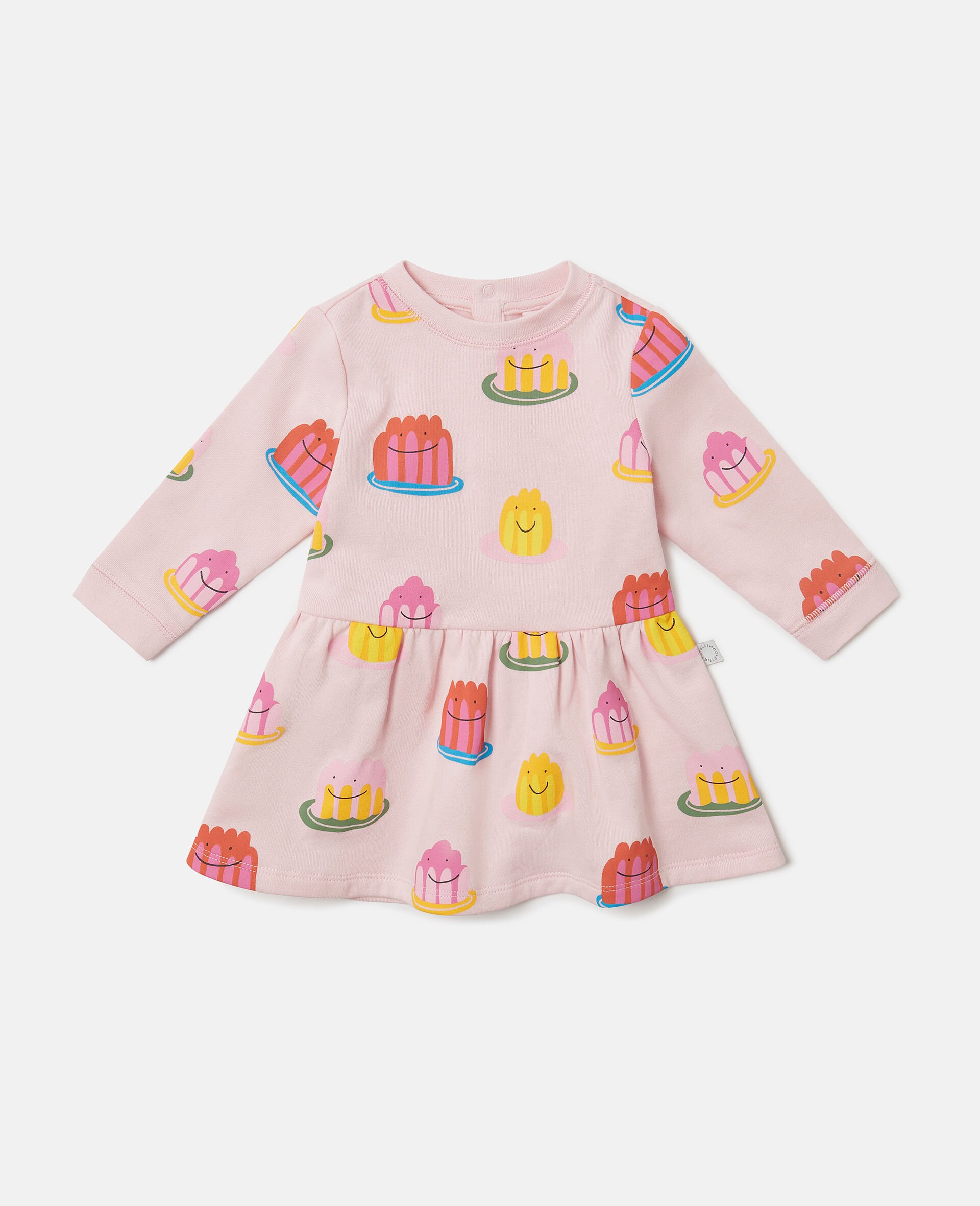 Jelly Print Long-Sleeve Dress-Pink-medium