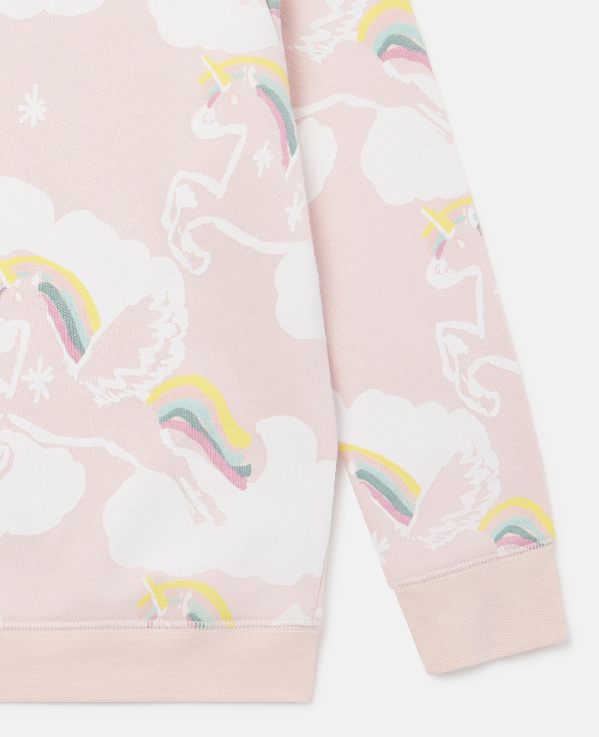 Sweat shirt imprime licorne arc en ciel-Bleu-large image number 3