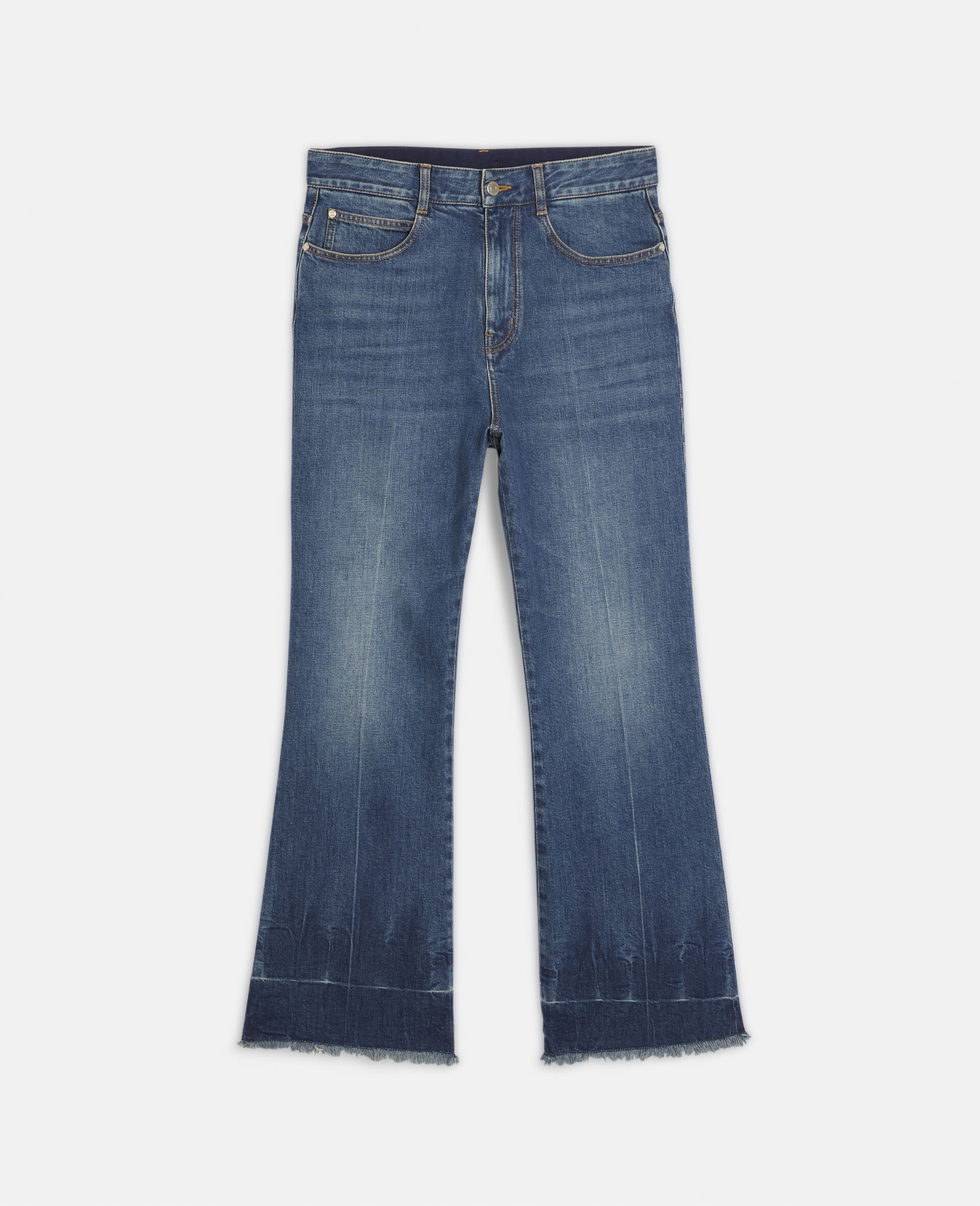 Kick Flare Denim Jeans-Blue-large image number 0