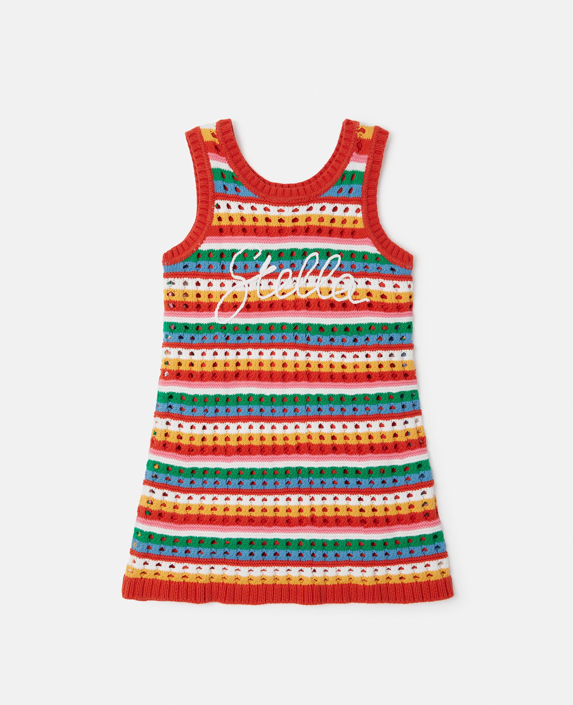 Stella Embroidered Crochet Sleeveless Dress-Multicoloured-medium