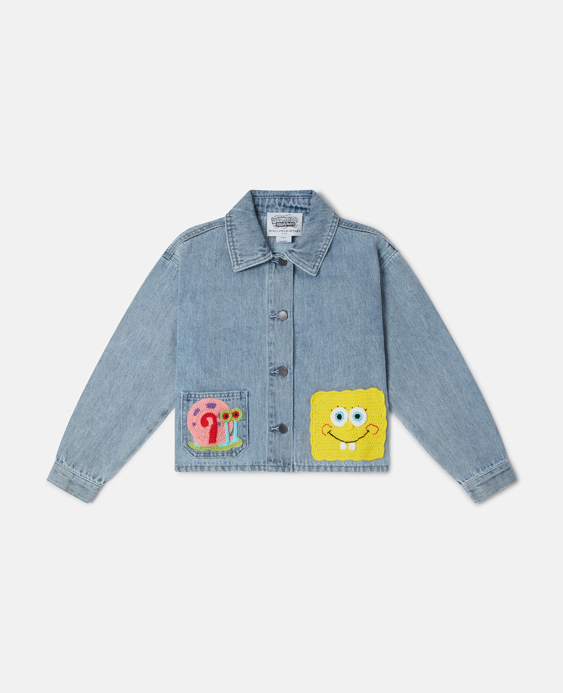 SpongeBob Graphic Denim Jacket-Blue-large image number 0
