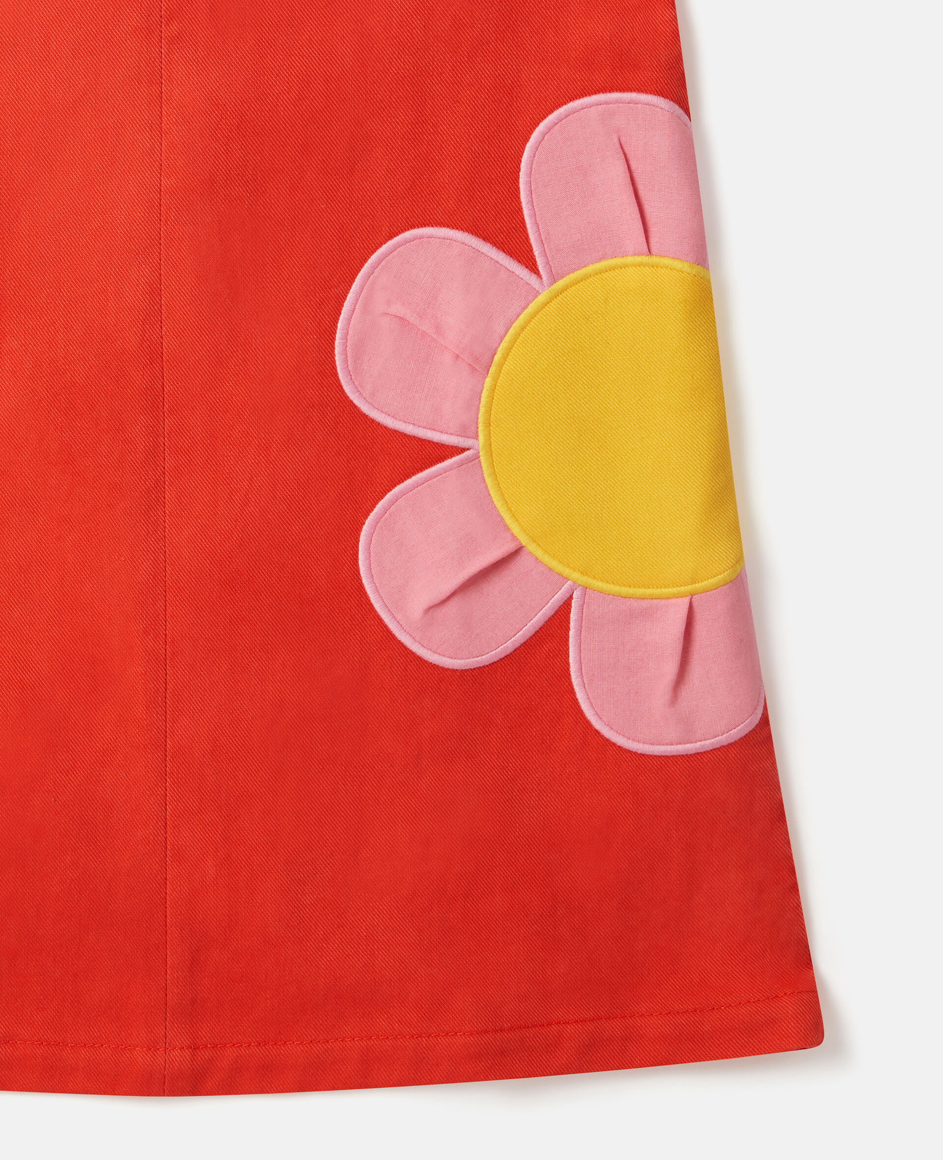 Floral Appliqu&eacute; Sleeveless Dress-Red-large image number 3