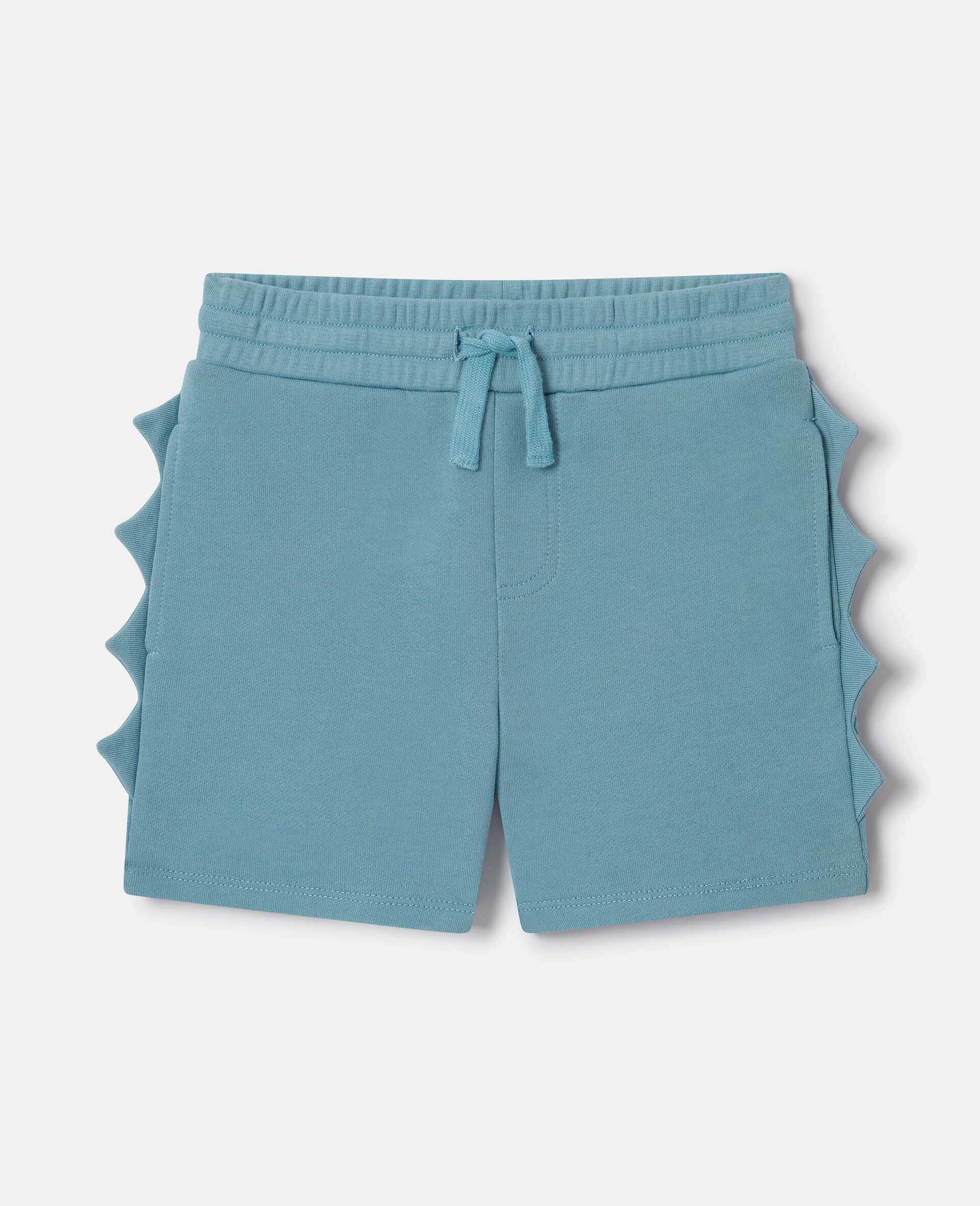Scallop Trim Jersey Shorts-Blue-medium