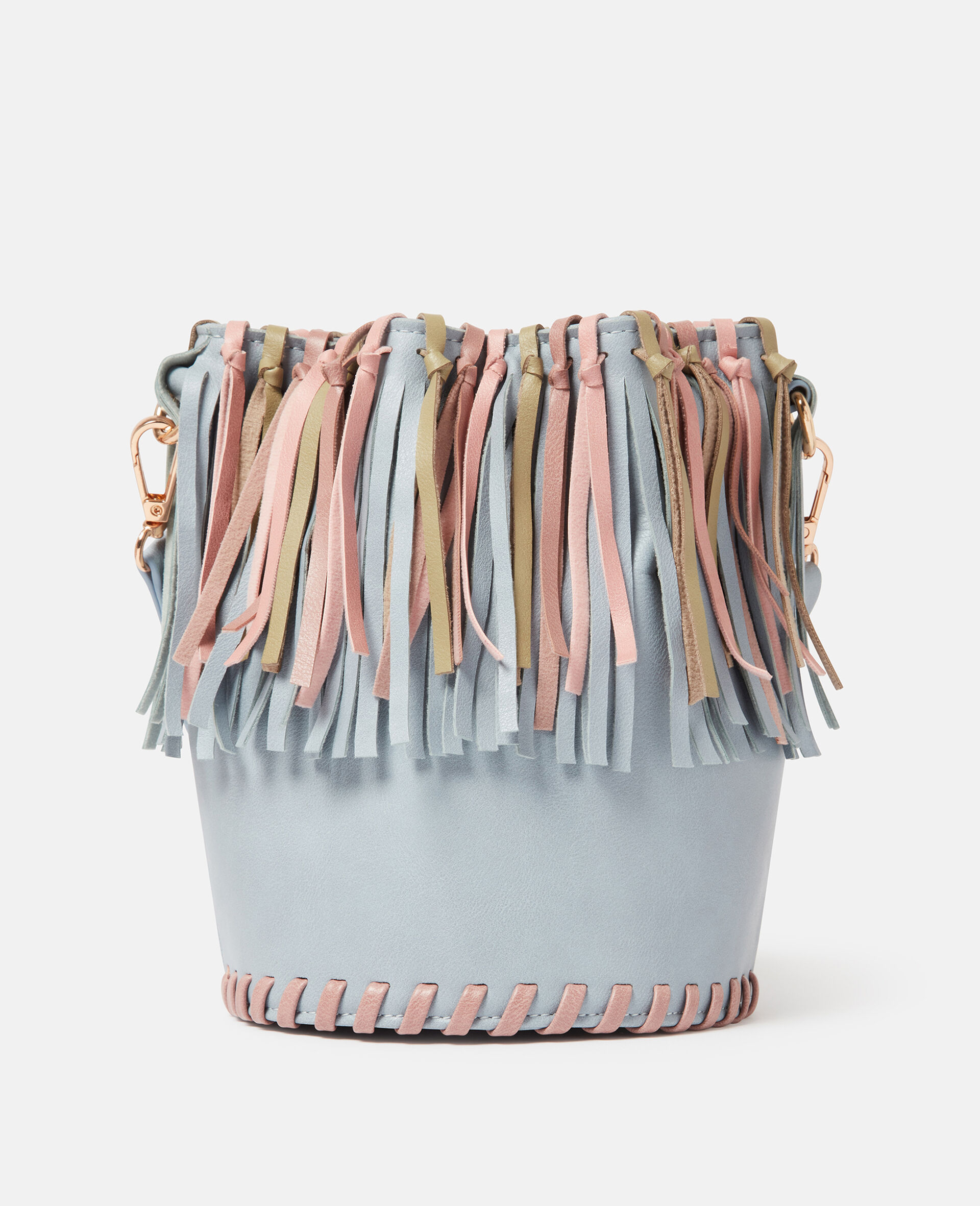 Tassel Fringe Bucket Bag-Grey-large image number 2