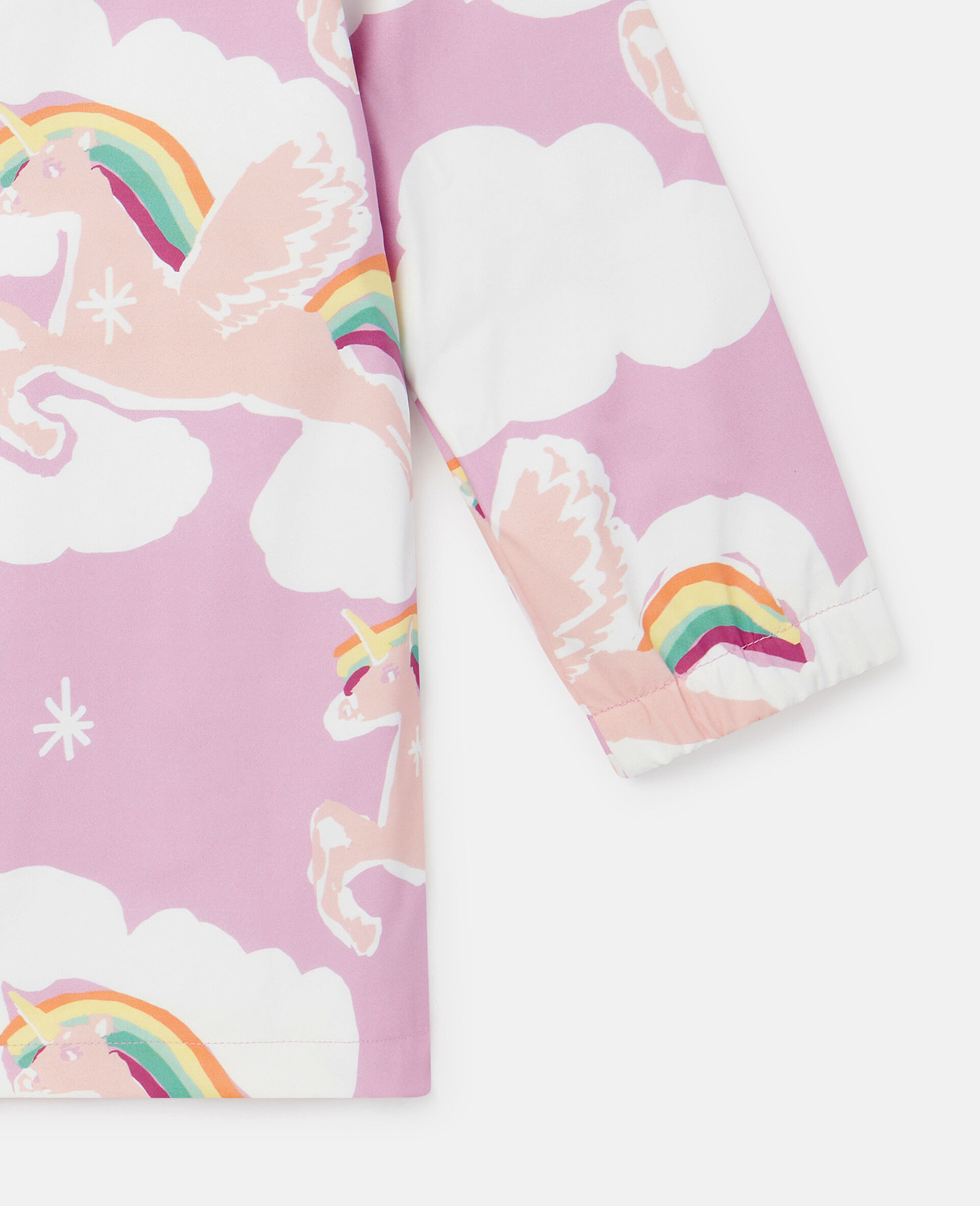 Rainbow Unicorn Cloud Print Hooded Raincoat-White-large Rainbow Unicorn Cloud Print Hooded Raincoat-White-large image number 3