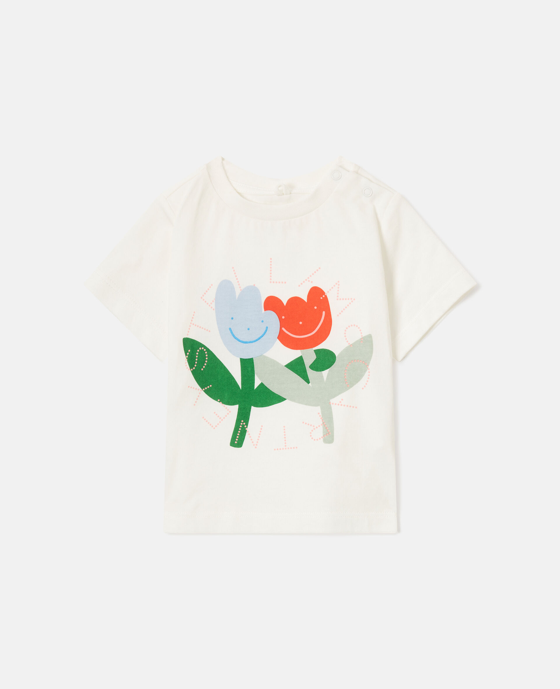 Floral Graphic T-Shirt-White-medium