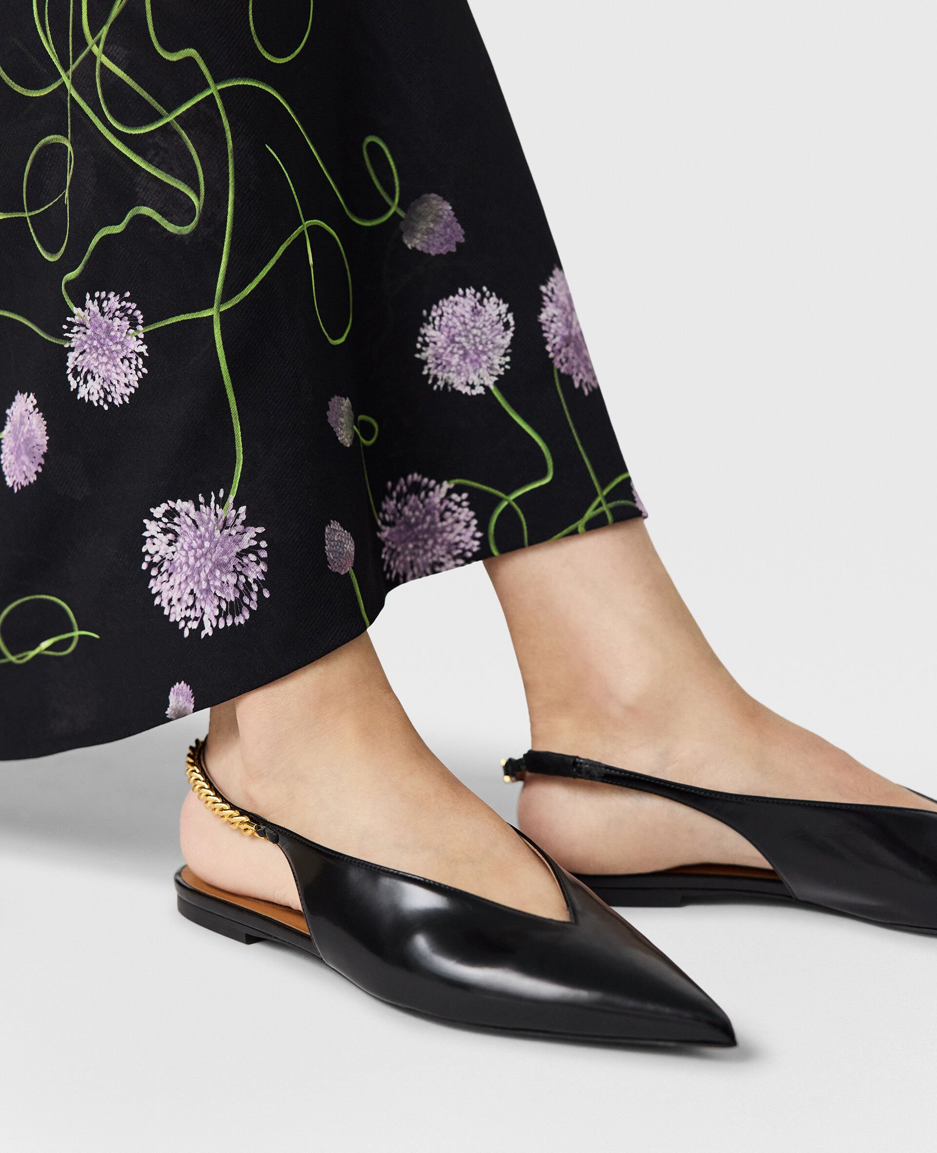 Falabella Flat Slingback Shoes-Black-medium