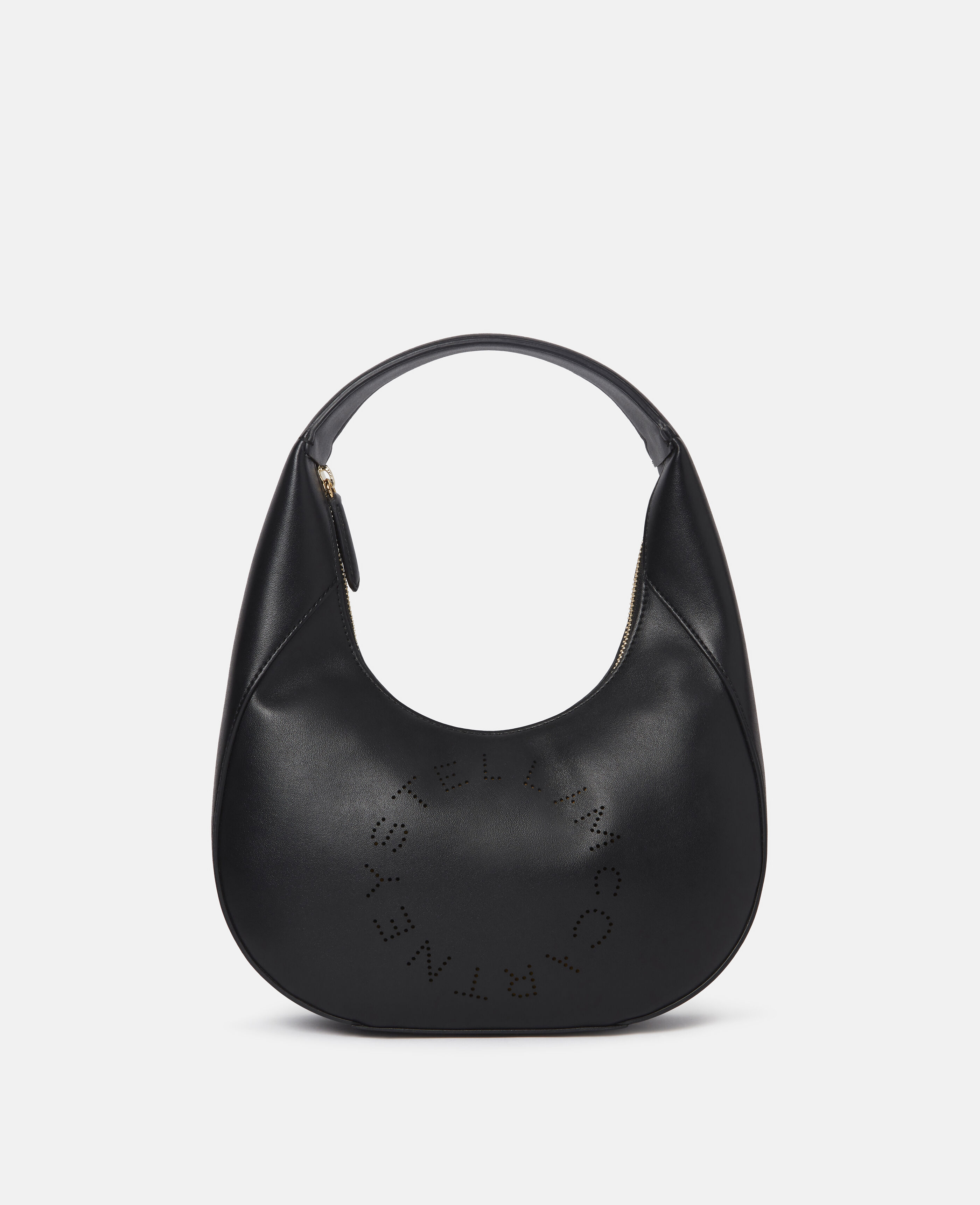 Women BLACK Small Stella Logo Hobo Shoulder Bag Stella McCartney US