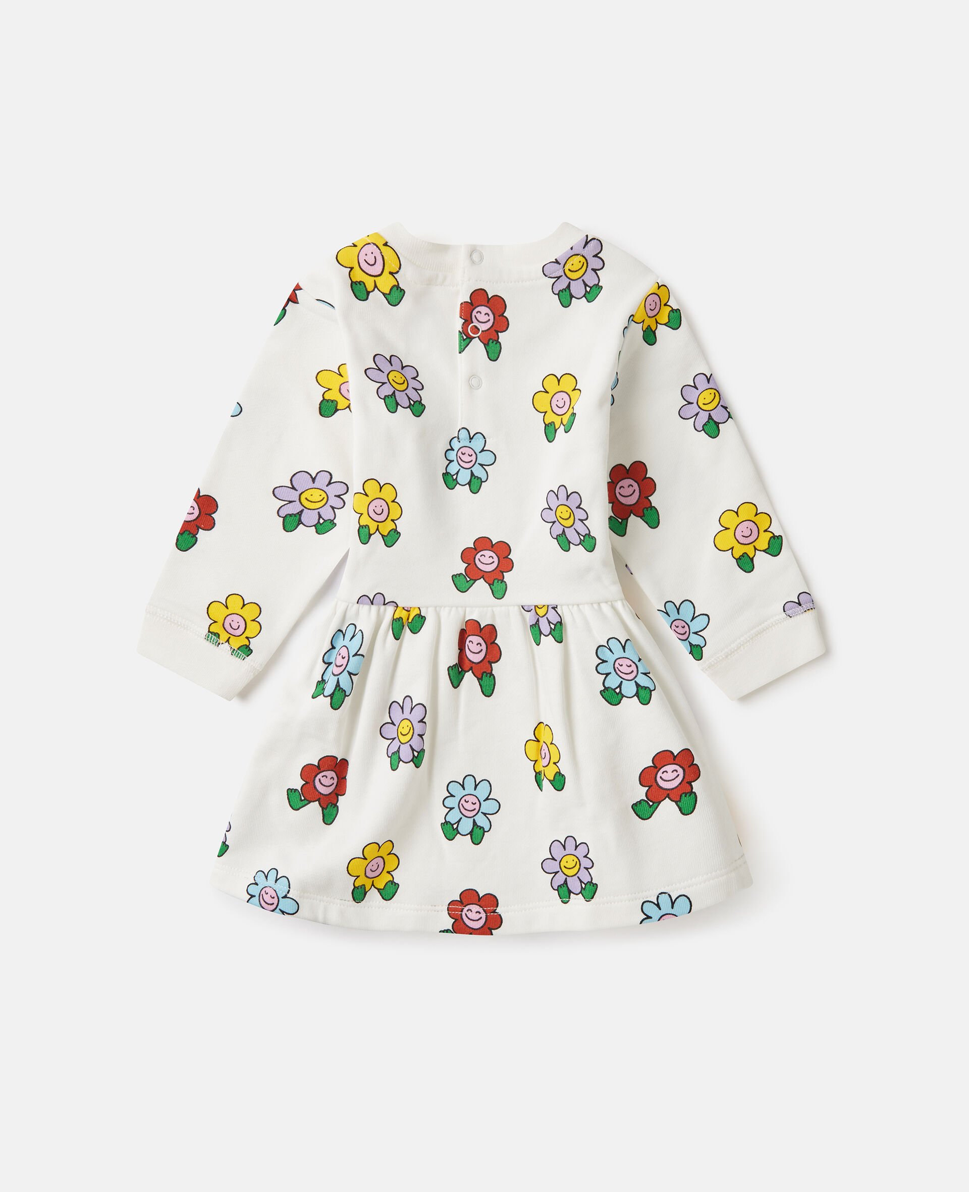 Robe a manches longues avec imprime fleurs-Blanc-large image number 2