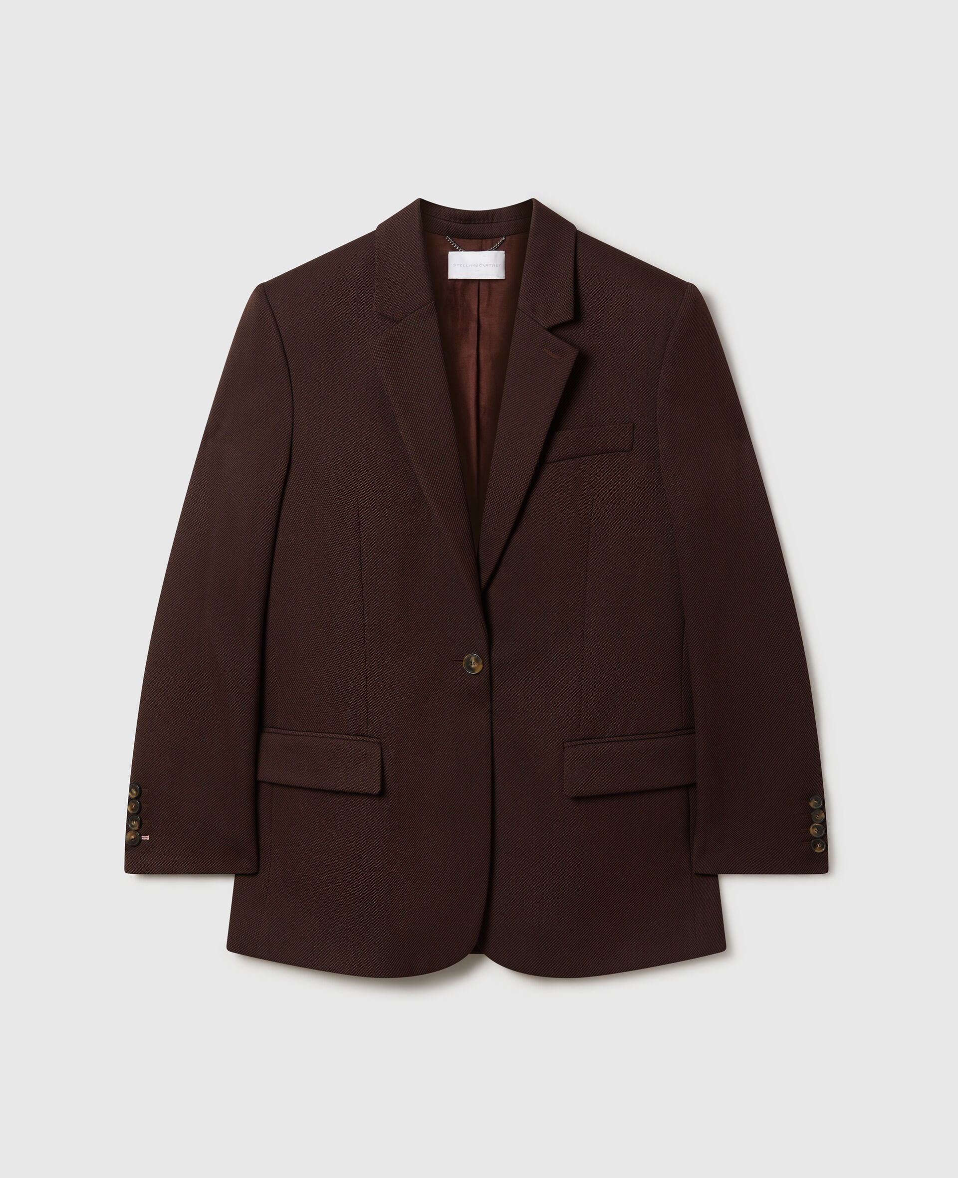 Single-Breasted Peak-Lapel Blazer-Brown-medium