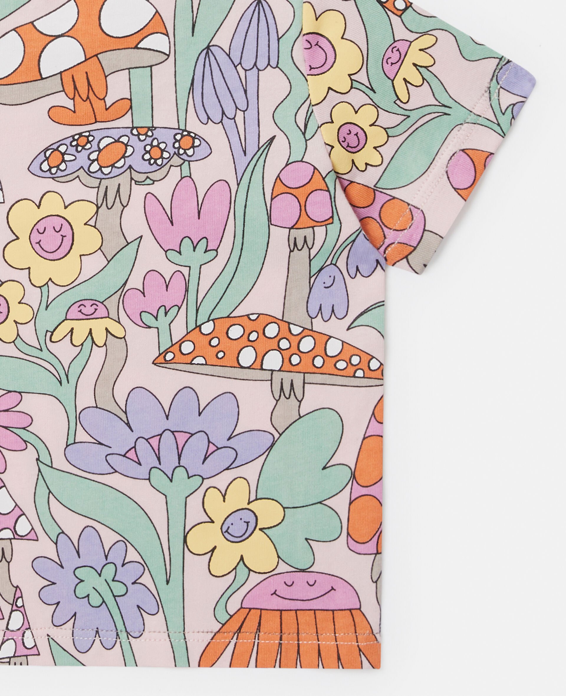 Woodland Print Crewneck T-Shirt-Pink-large image number 3