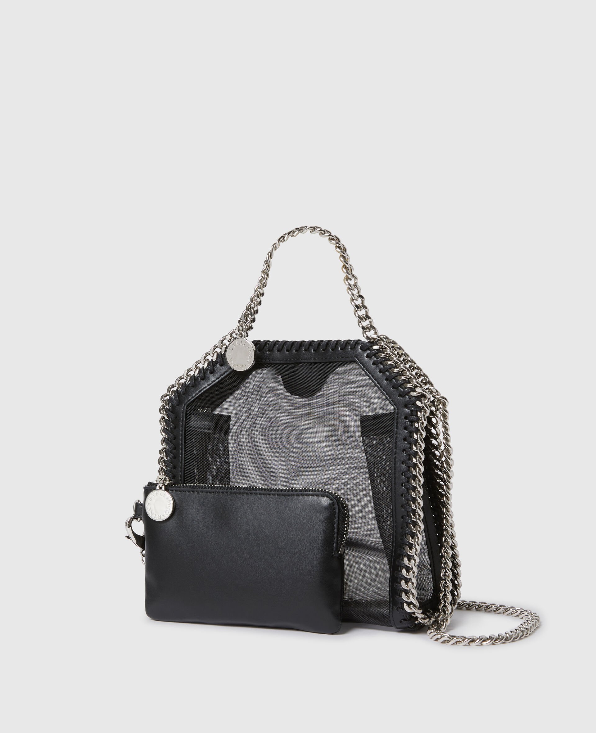 Falabella Mesh Tiny Tote-Black-large image number 2