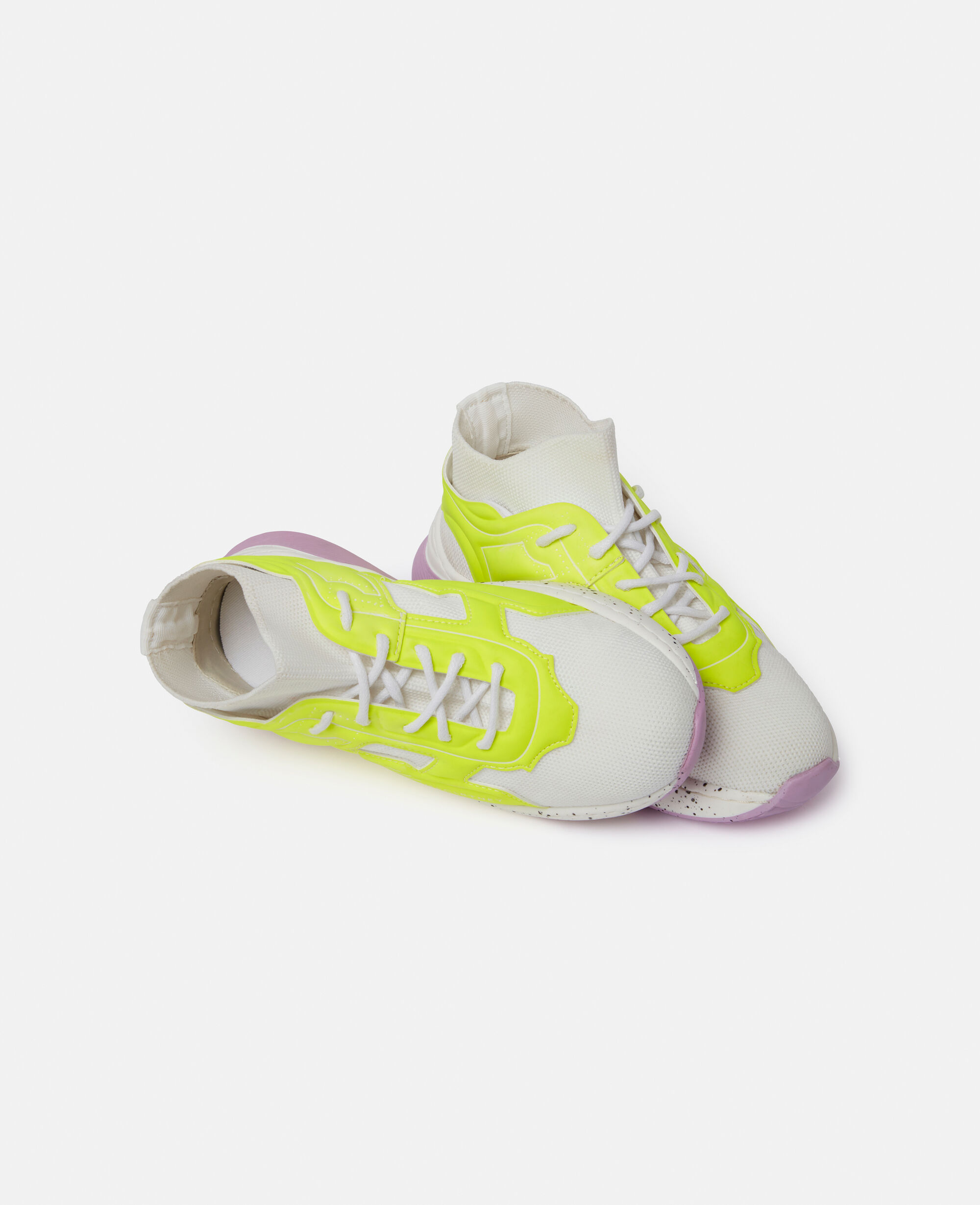 Women White Multicolour Neon Cage Lace-Up Sock Trainers | Stella McCartney  US