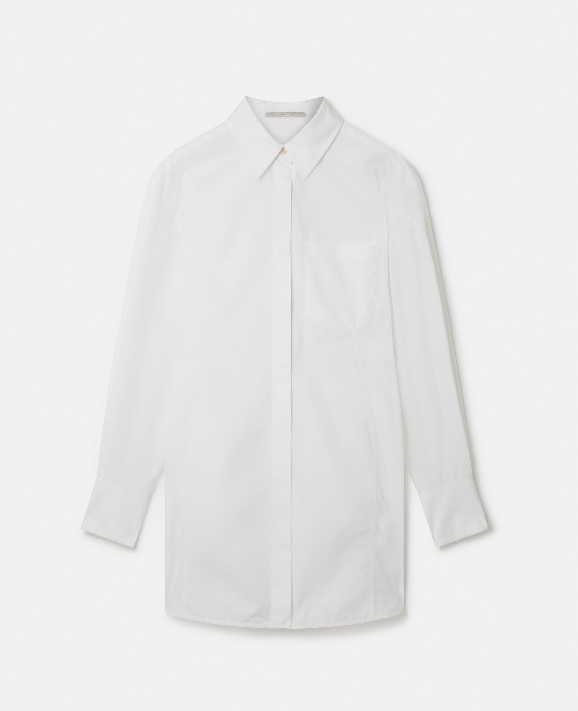 直筒版型衬衫连衣裙-白色-medium