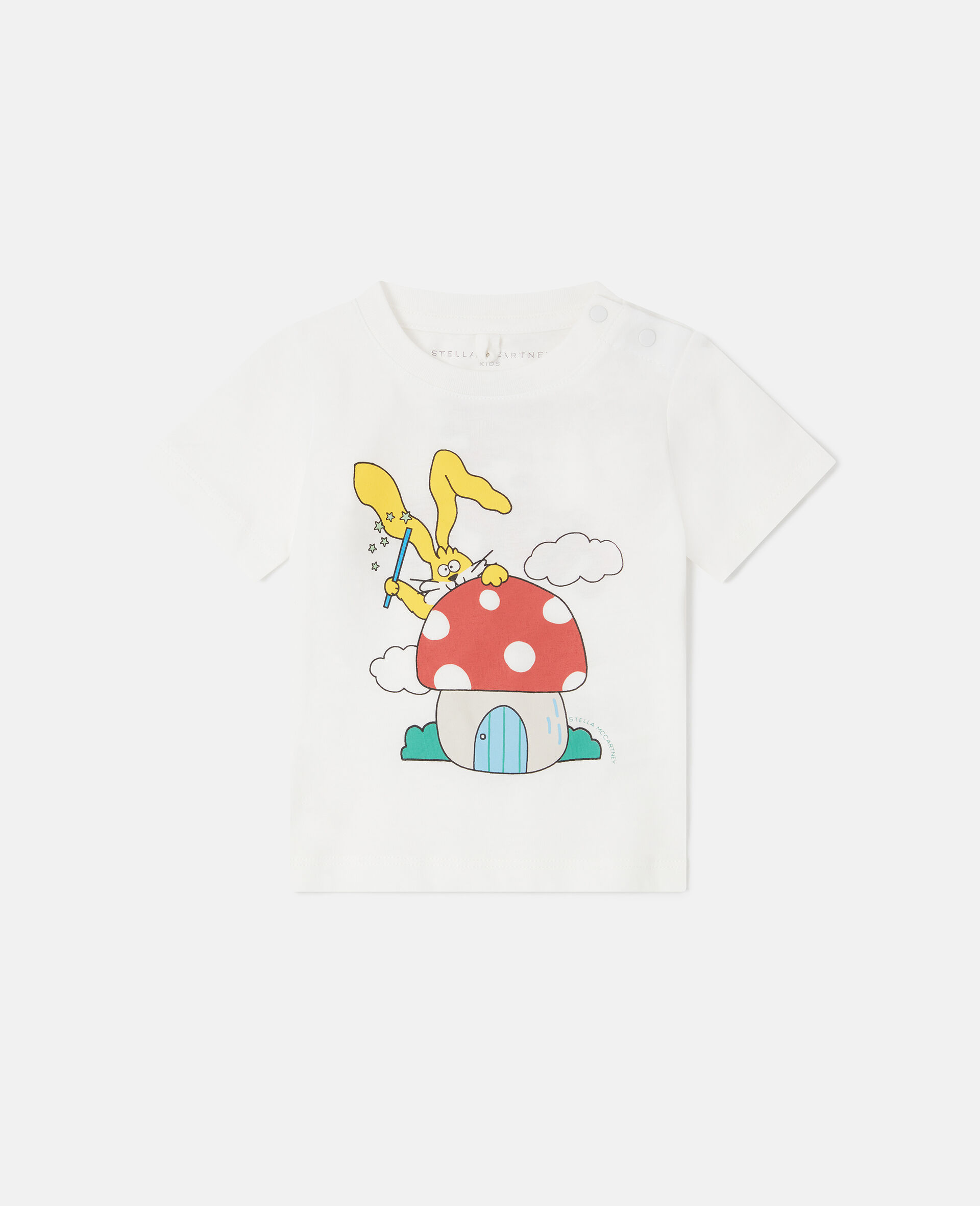 Magicians Bunny Graphic Crewneck T-Shirt-White-large image number 0