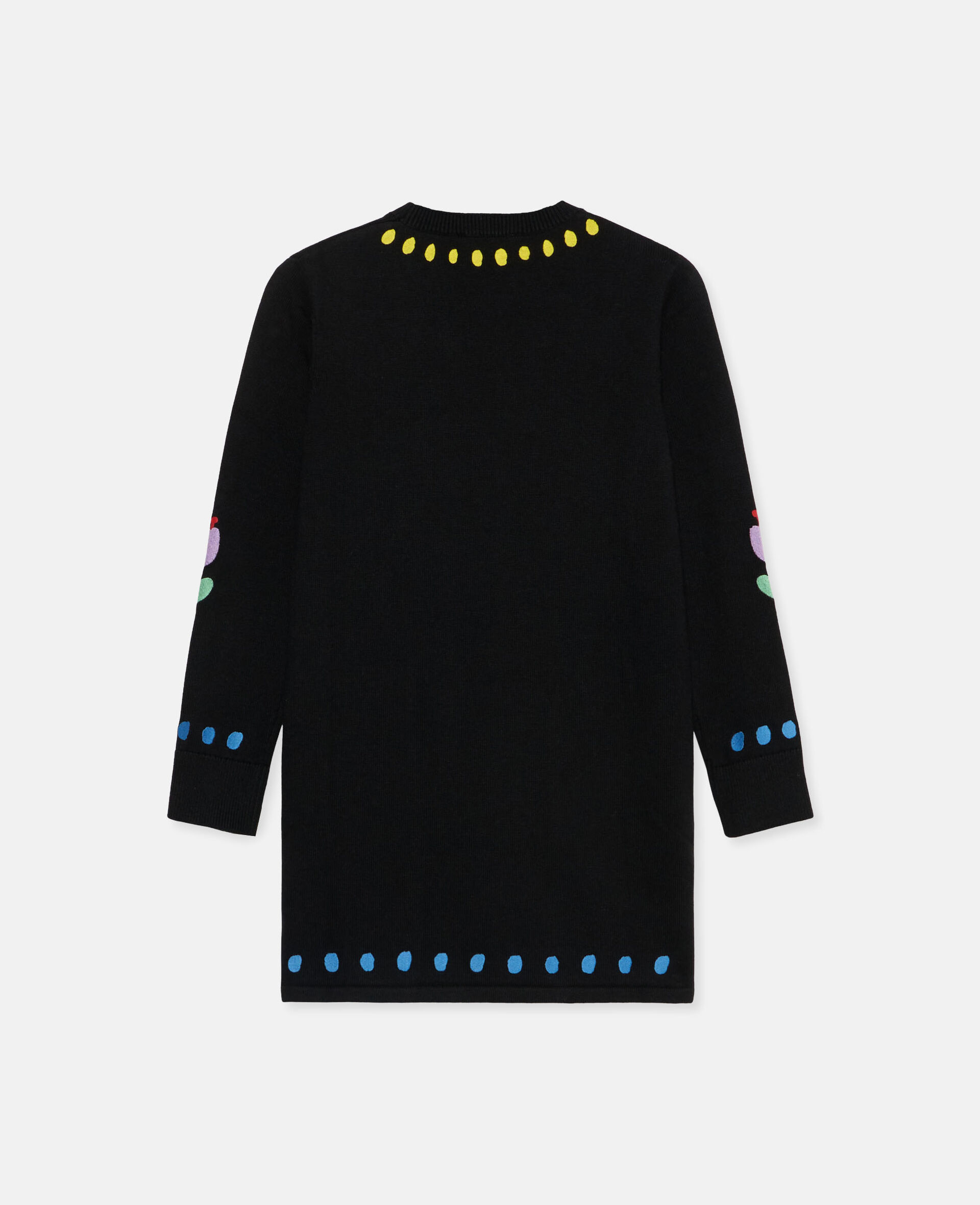 Tulip Embroidery Sweater Dress-Black-large image number 1