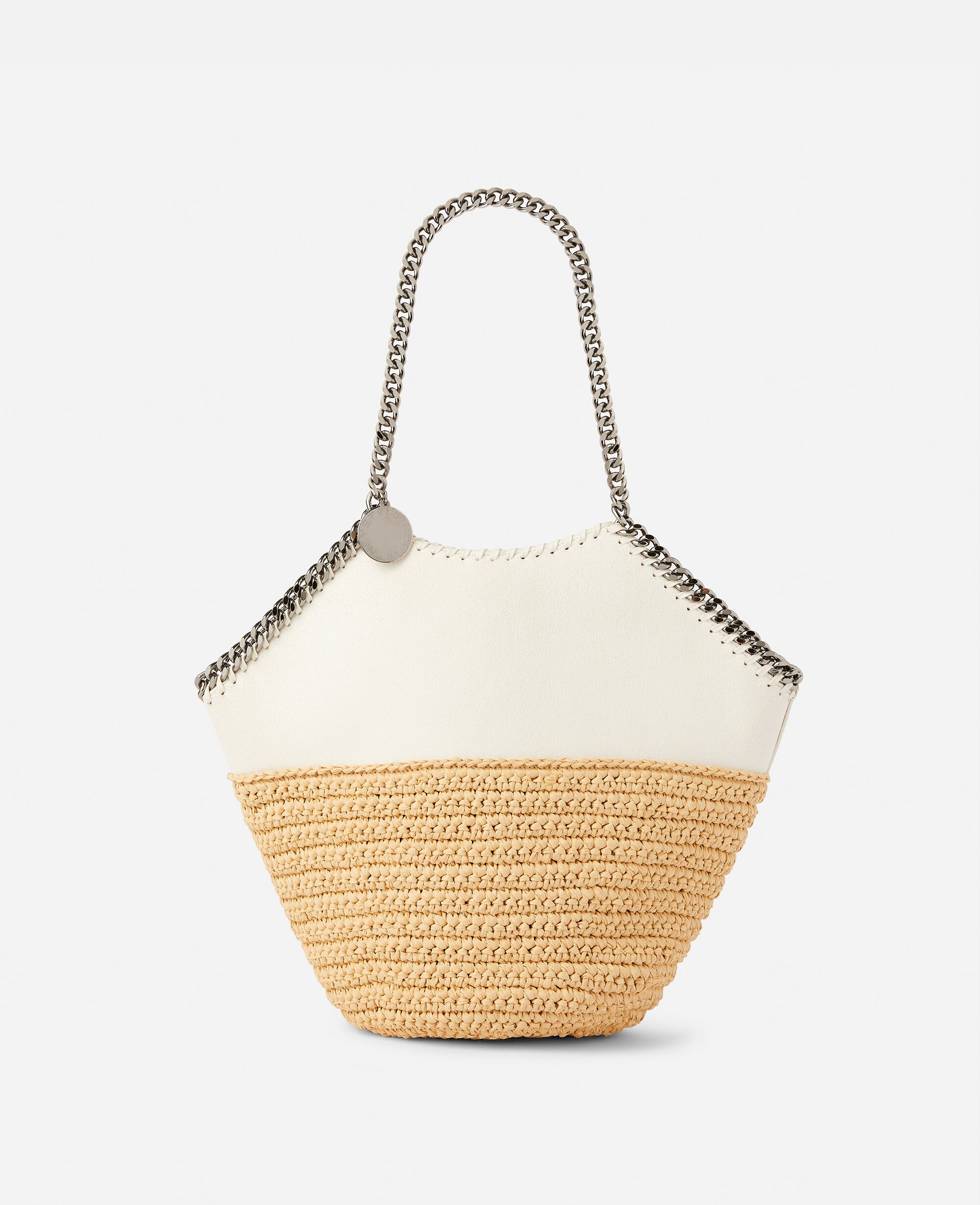 Women CHALK Falabella Raffia Medium Tote | Stella McCartney US