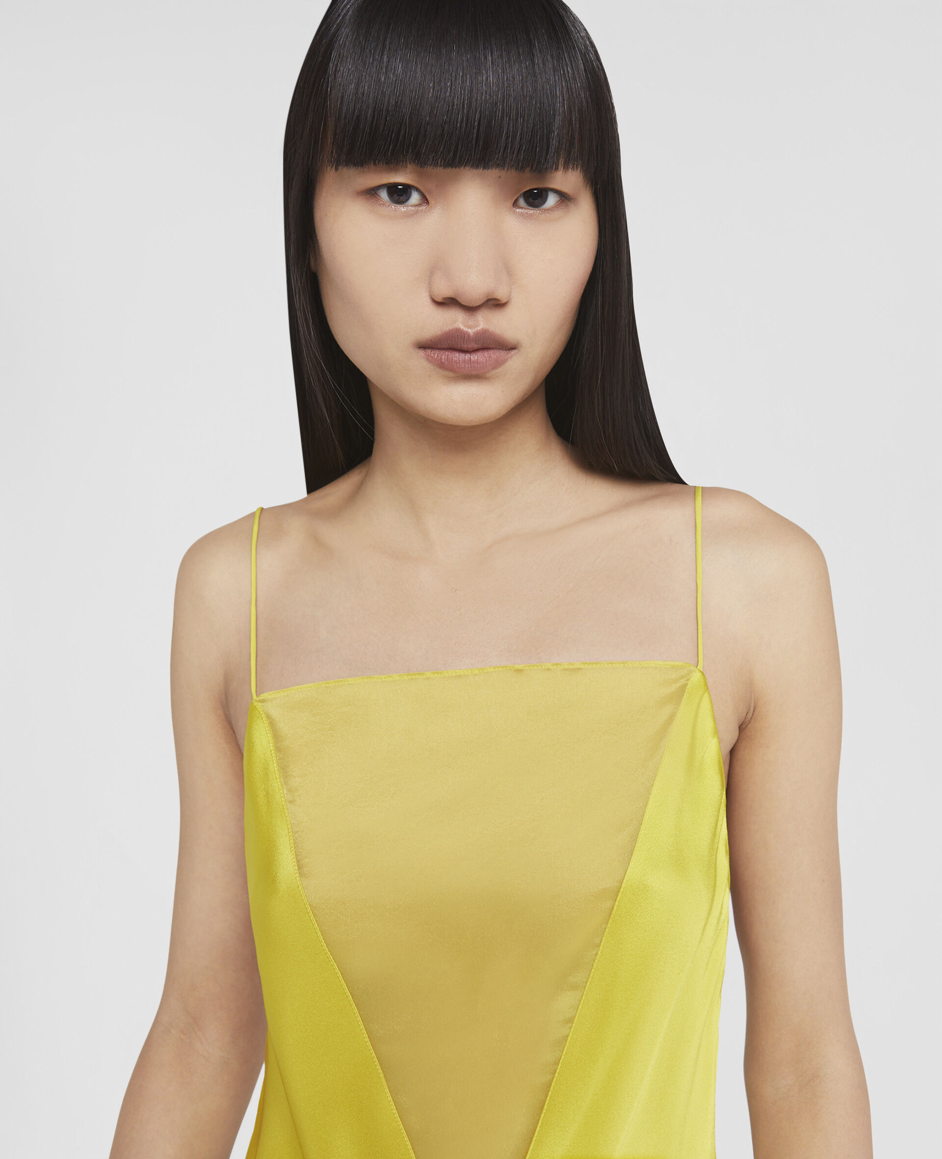 V Mesh Double Satin Cami Top-Green-large image number 3