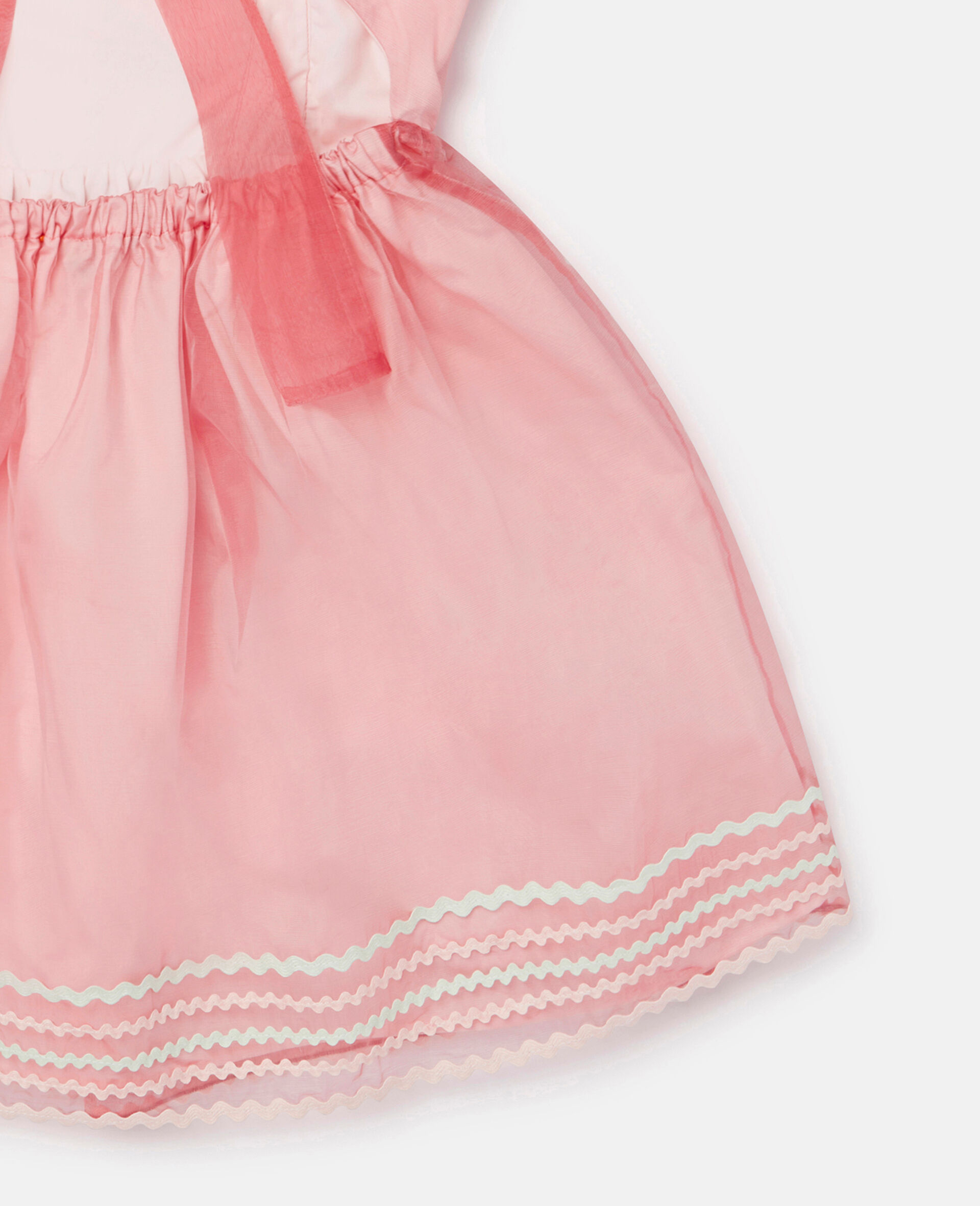 Robe en organza avec broderie festonnee-Rose-large image number 3