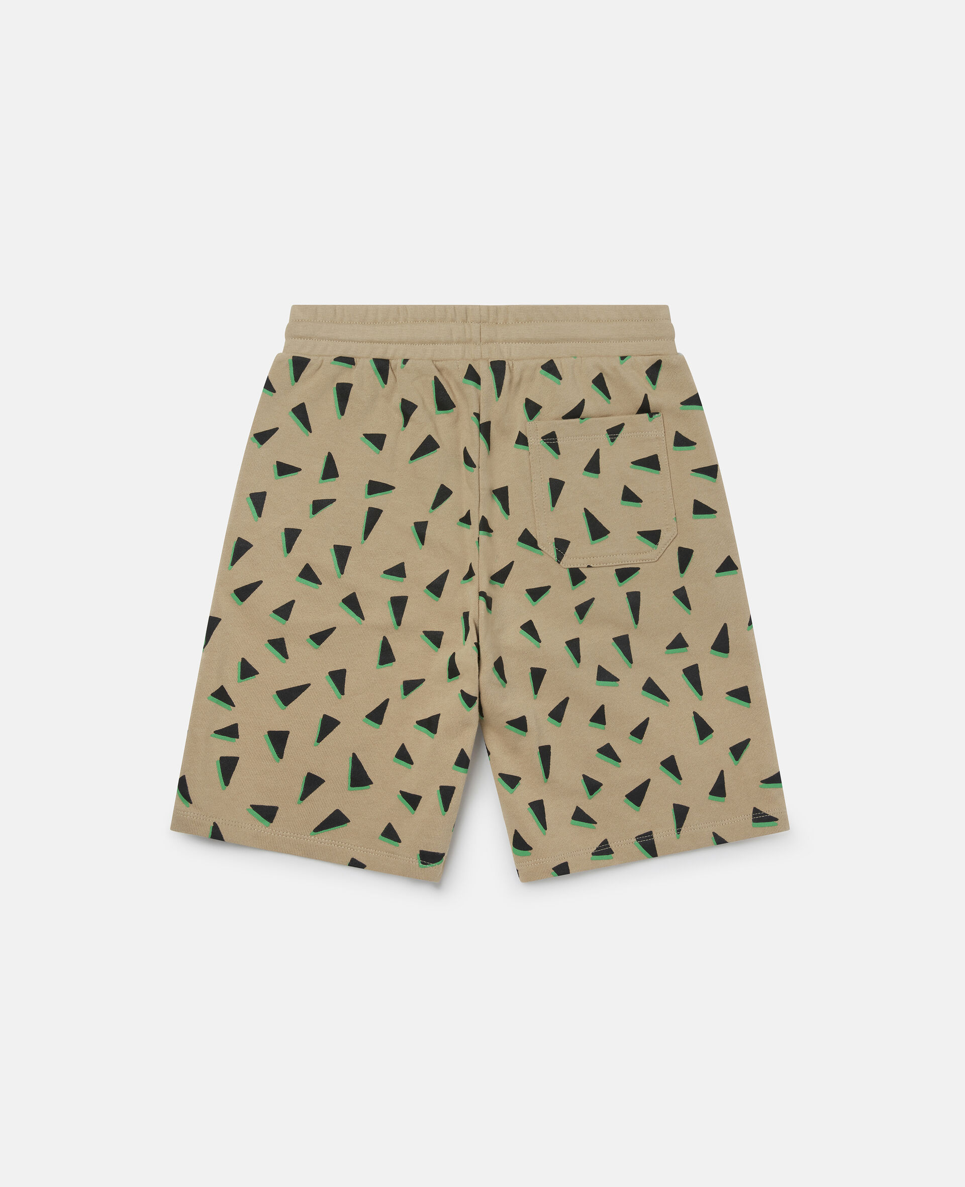 Spike Print Cotton Fleece Shorts -Beige-large Spike Print Cotton Fleece Shorts -Beige-large image number 2