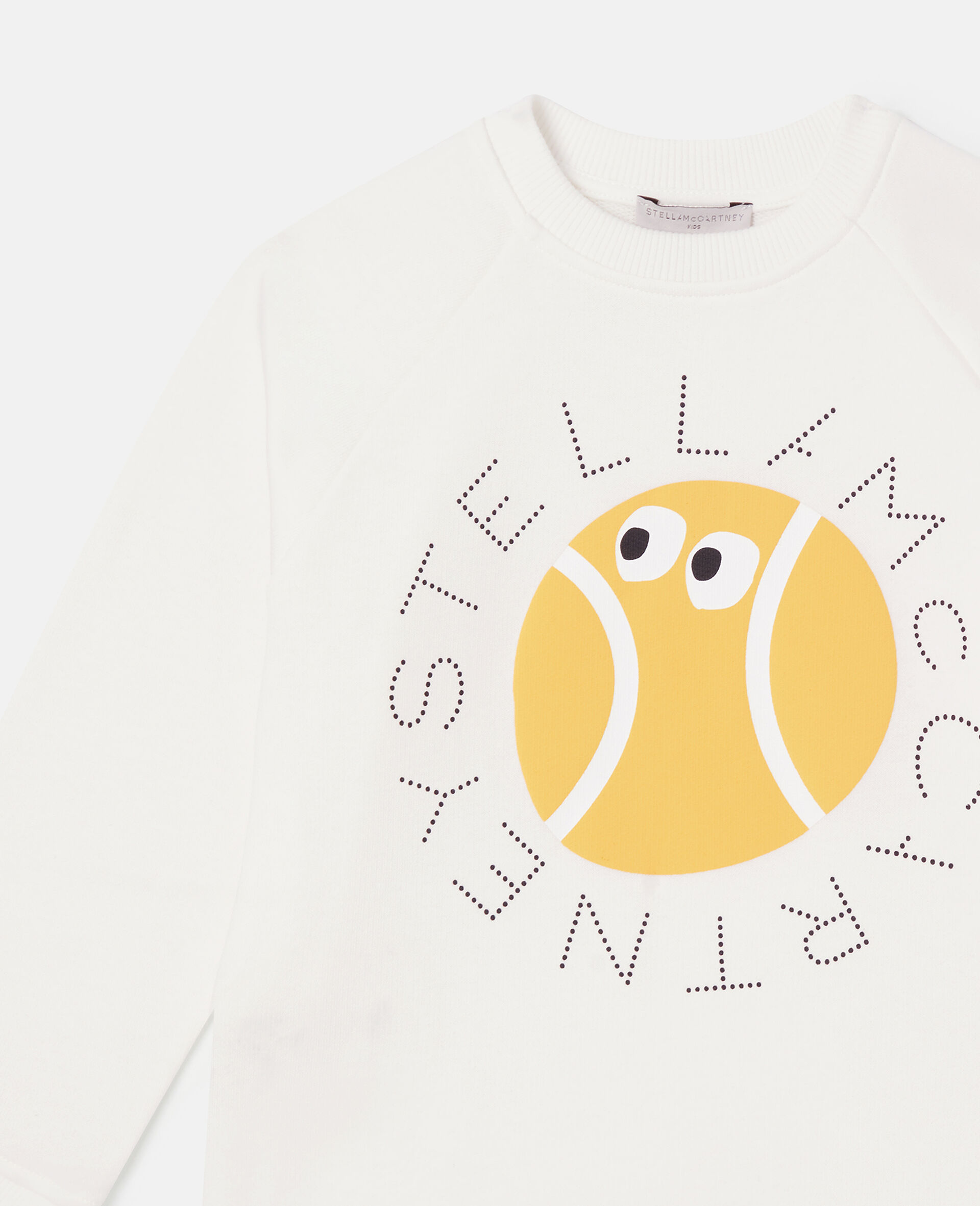 Tennis Ball Graphic Sweatshirt-White-medium