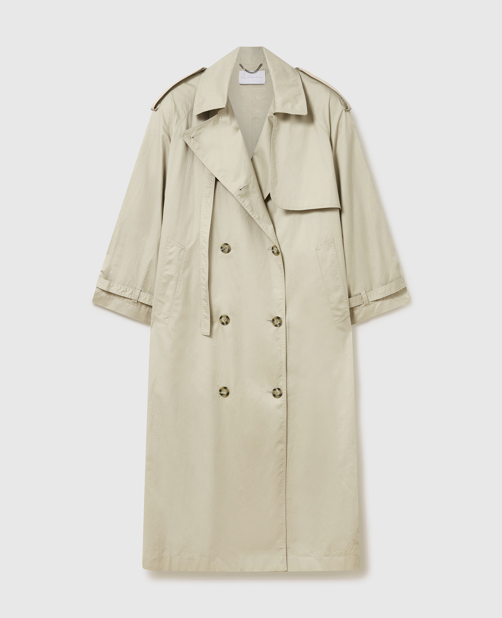 Oversized Belted Trench Coat-Beige-large image number 0