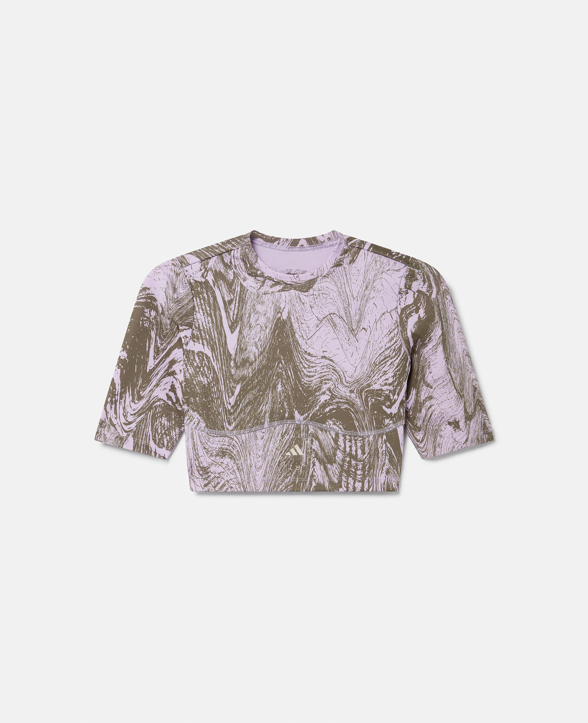 TrueNature Moire Wood Print Training Crop Top-Multicolour-large image number 0