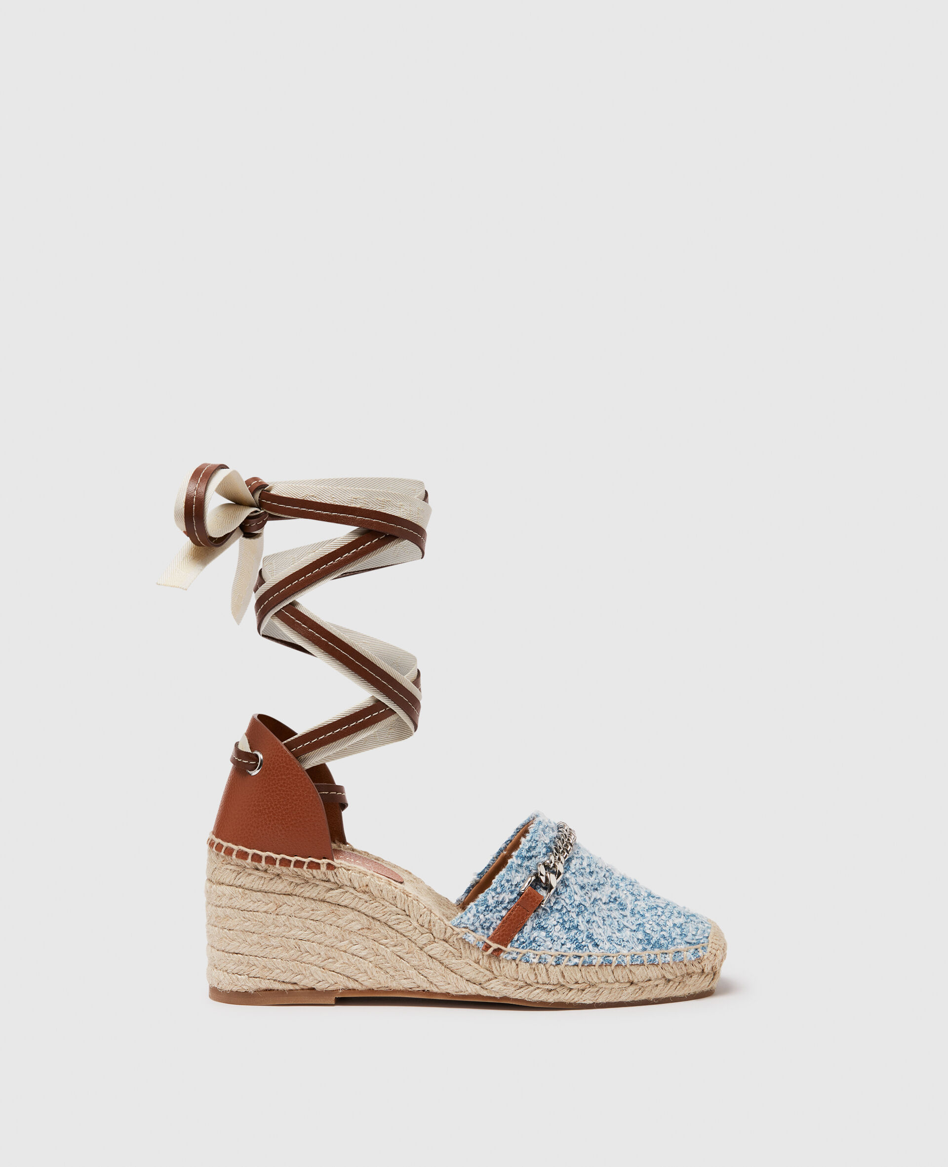 Gaia Bouclé Platform Espadrille Wedges-Blue-large image number 0