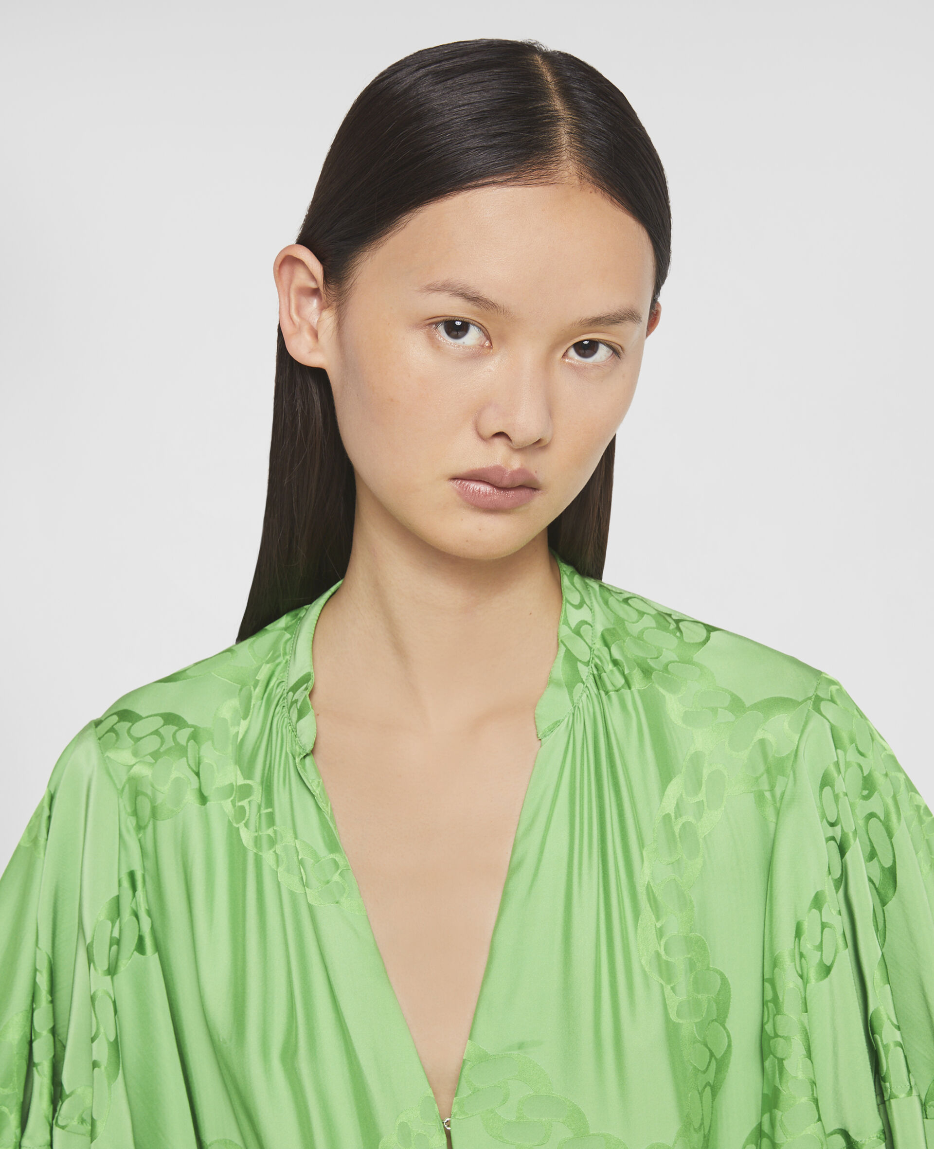 Falabella Print Silk Jacquard Jumpsuit-Green-large image number 3