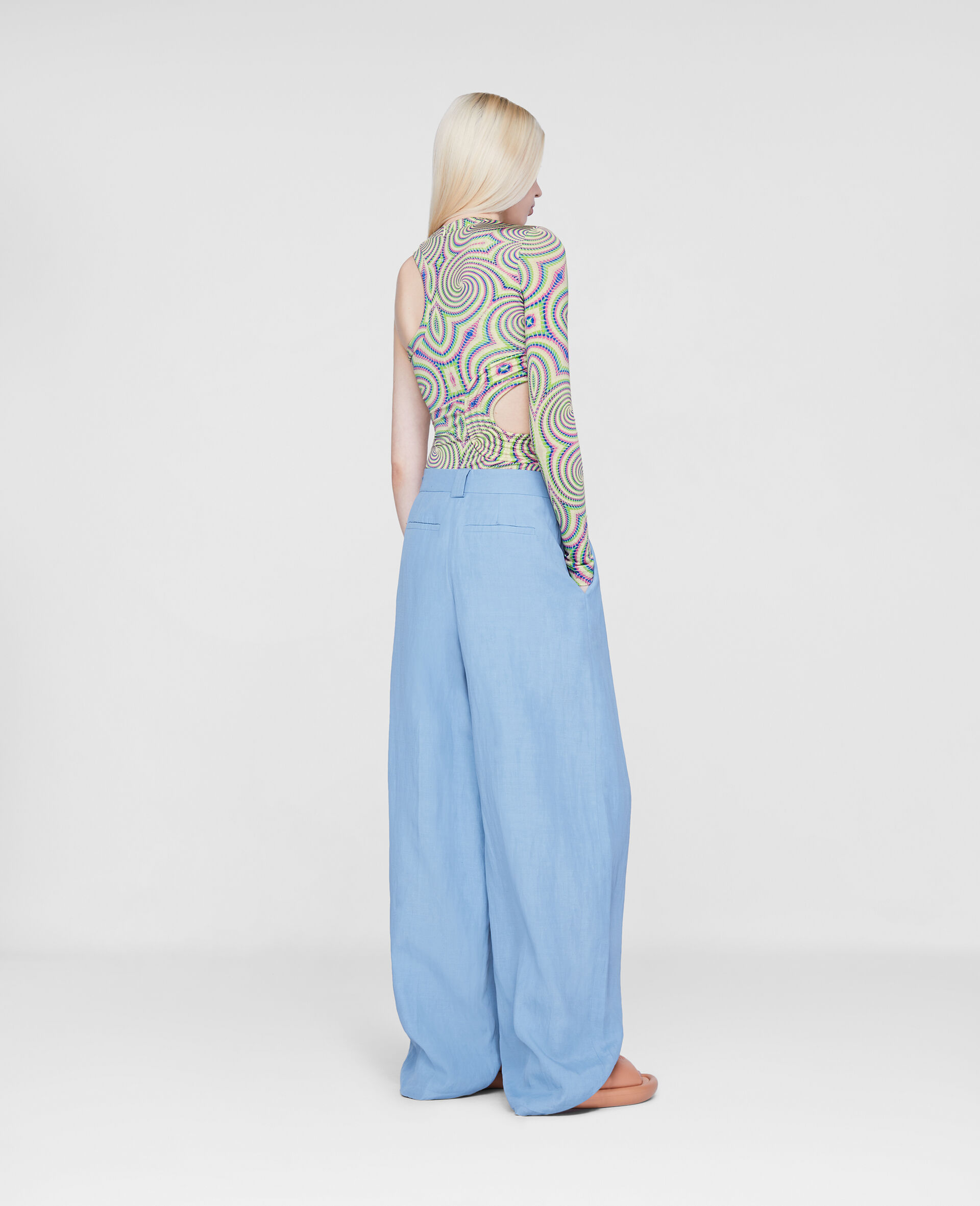 Women Cloudy Blue Pleated Pants Stella McCartney US