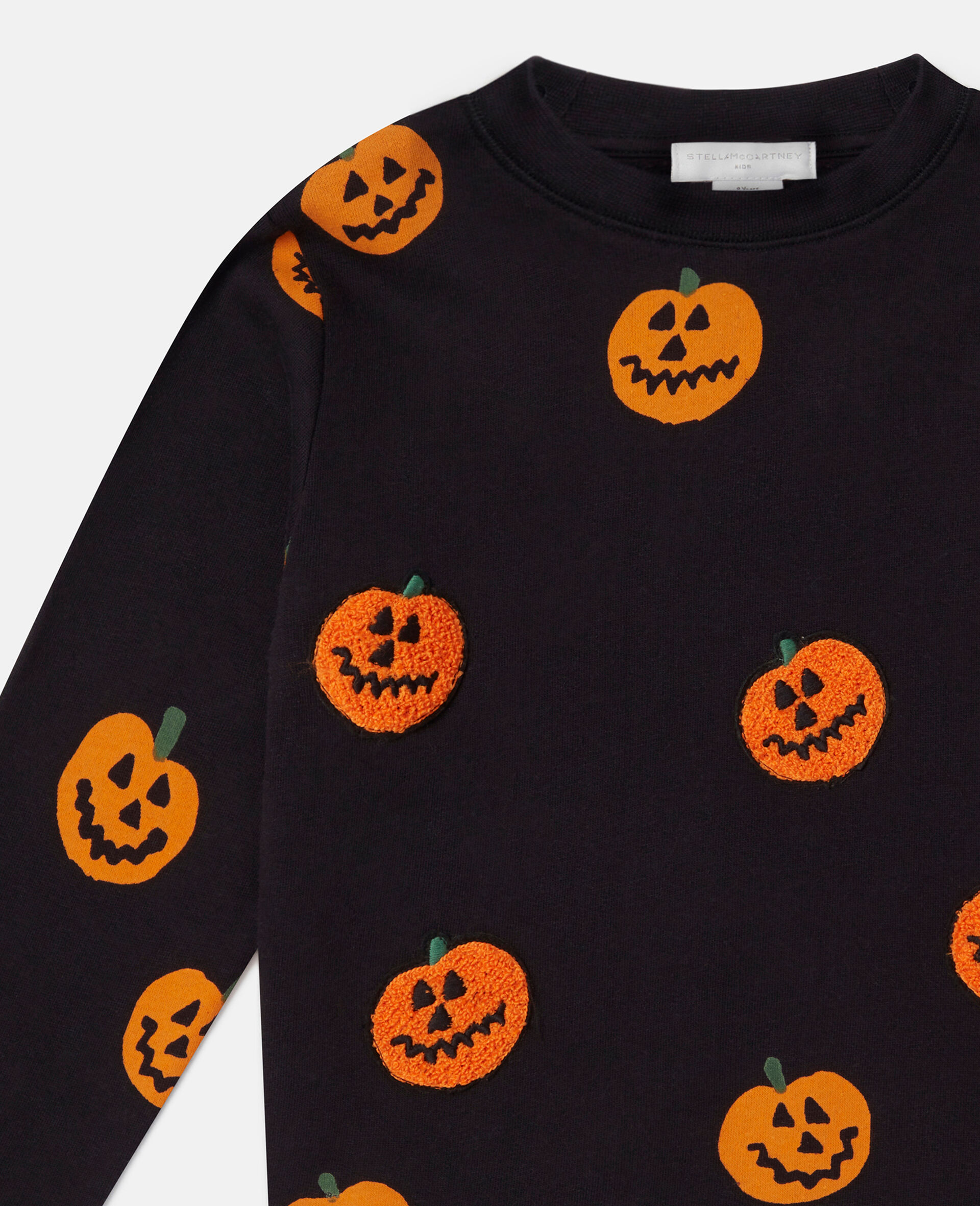 南瓜抓绒运动衫-黑色-large image number 1