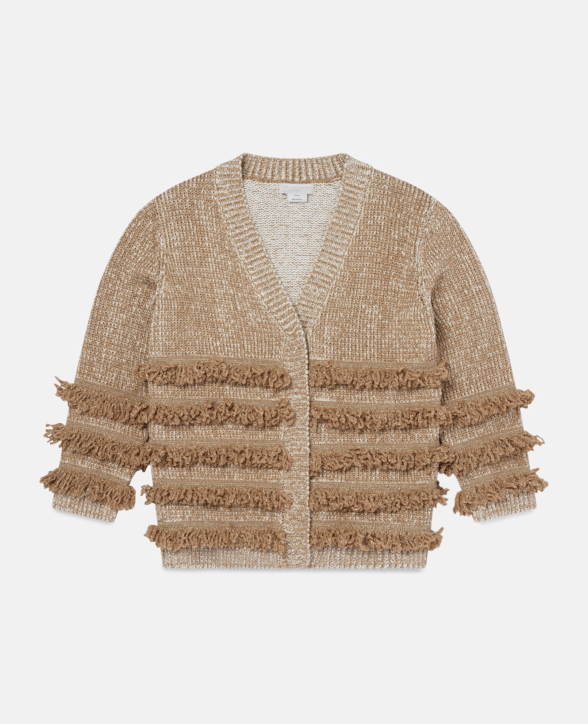 Fringe Knit Cardigan-Yellow-large image number 0
