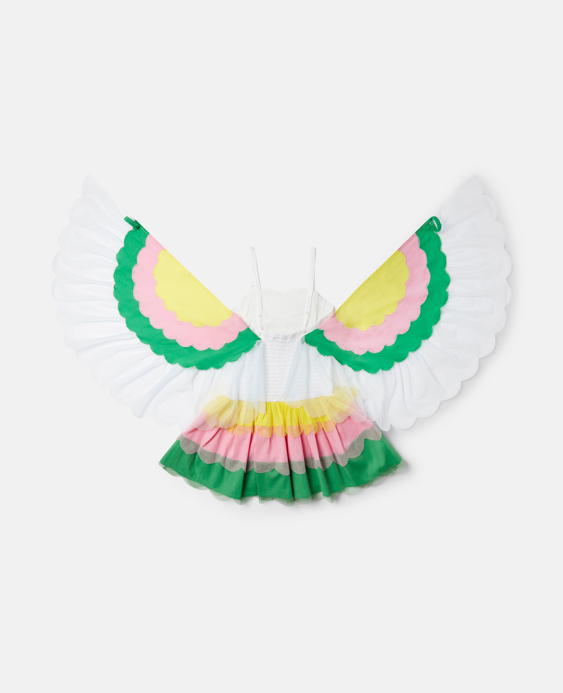Parrot Embroidery Tulle Dress with Wings-Multicolour-large image number 2