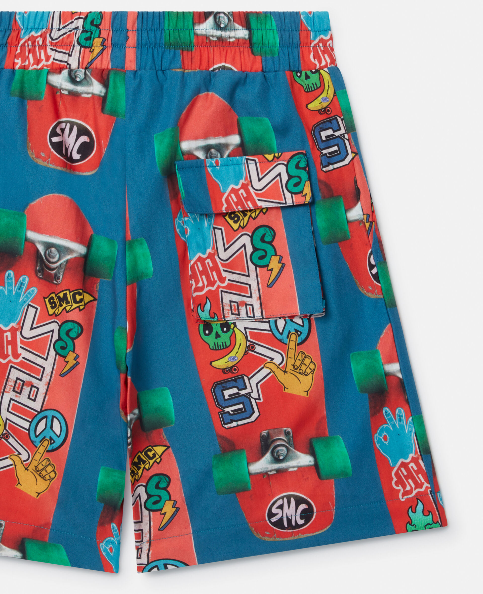 Skateboard Print Shorts-Red-large image number 3