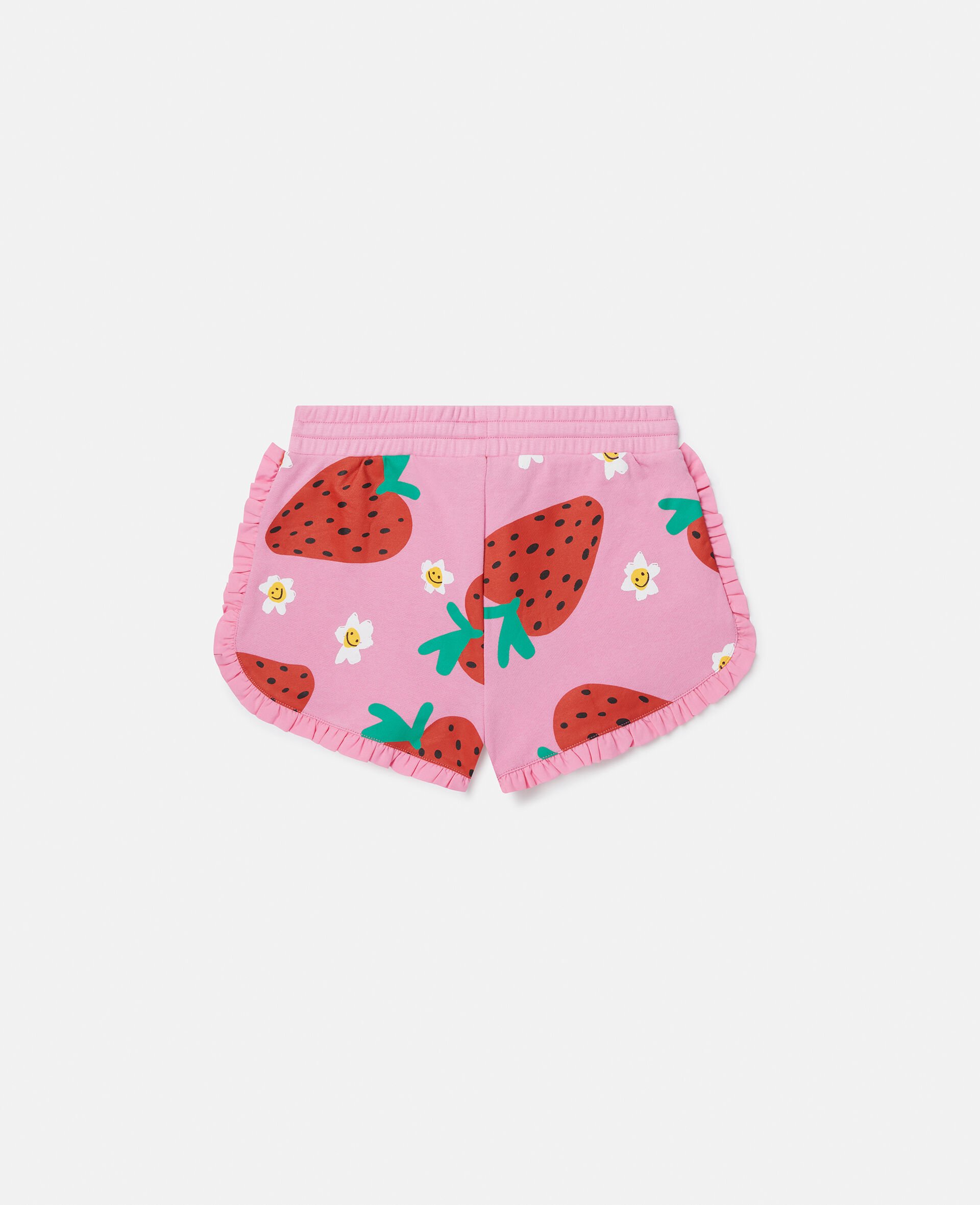 Strawberry Print Fringe Shorts-Pink-large Strawberry Print Fringe Shorts-Pink-large image number 2