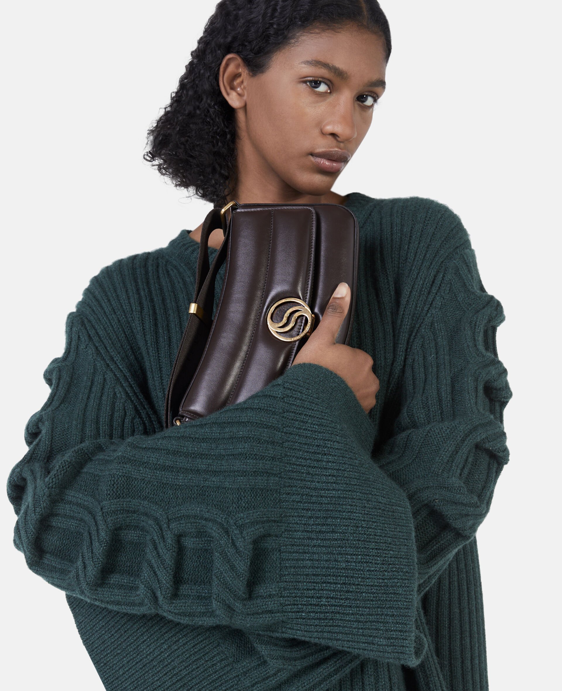 S-Wave Padded Shoulder Bag-Brown-large image number 1