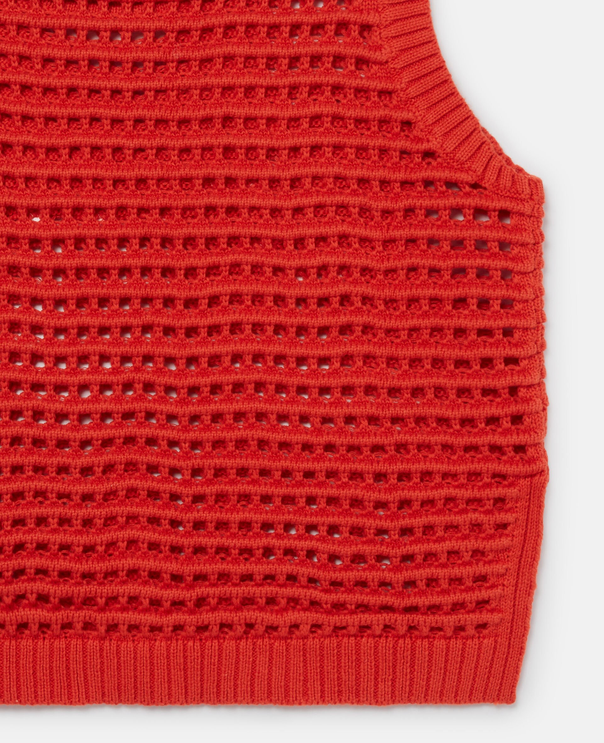 Stella Embroidered Crochet Sleeveless Top-Red-large image number 3