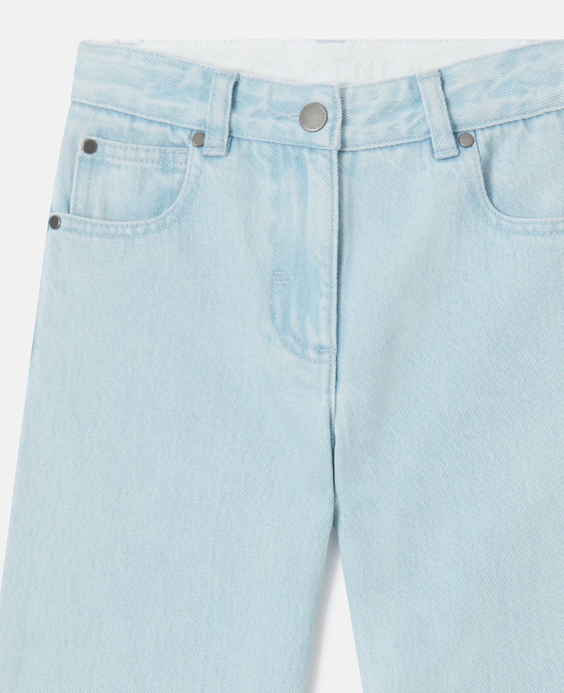 Straight-Leg Denim Jeans-Blue-medium