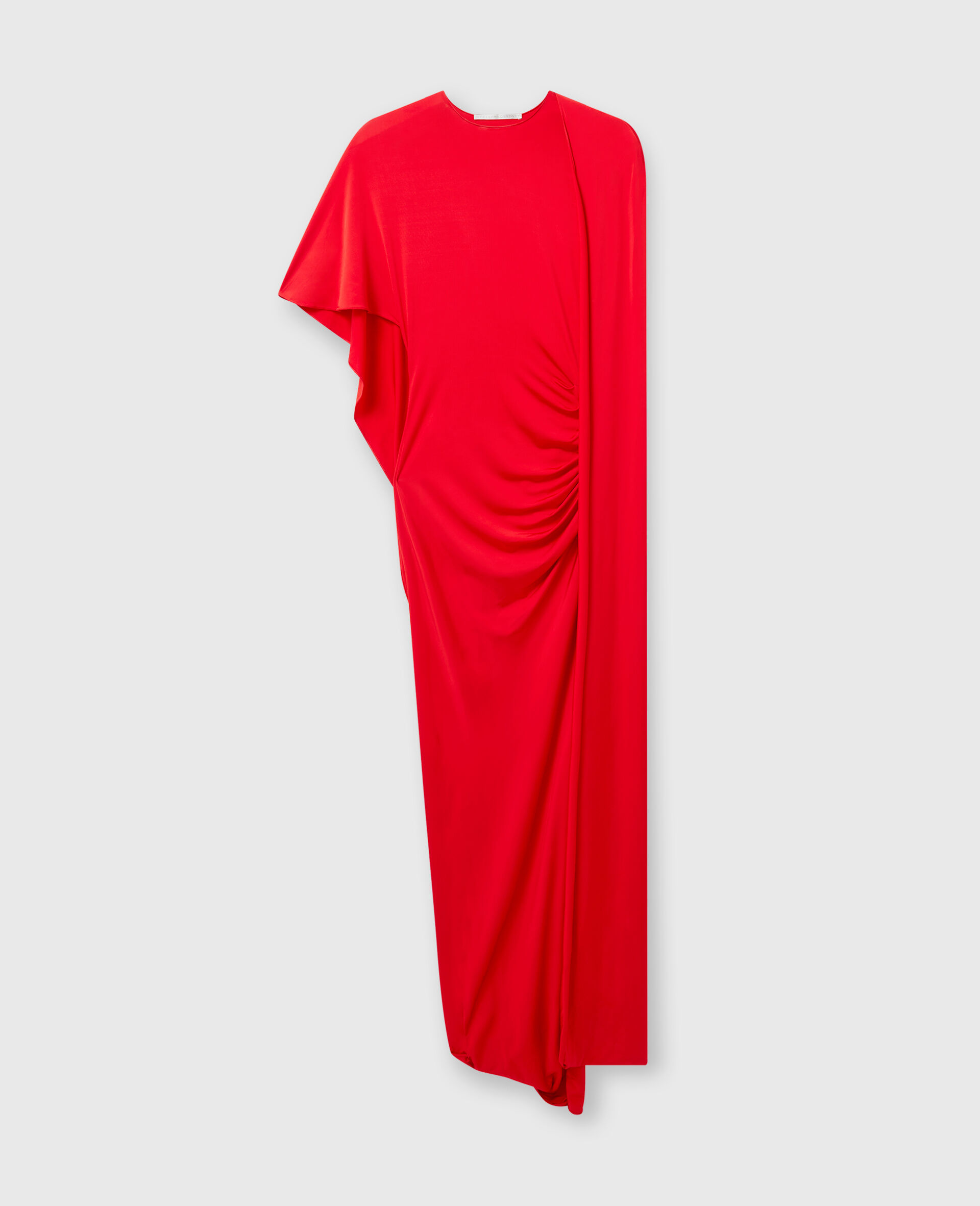 Asymmetric Cape Maxi Dress-Black-large image number 0