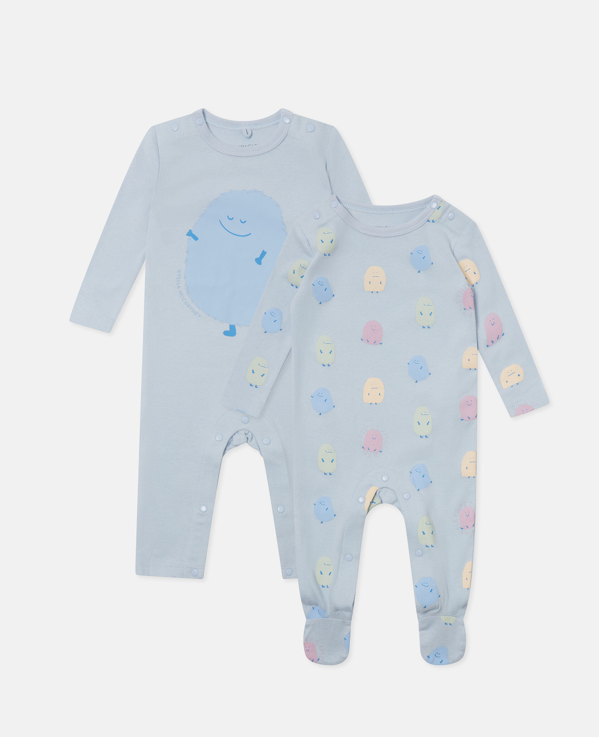 Monster Printed Romper Set-Blue-large image number 0