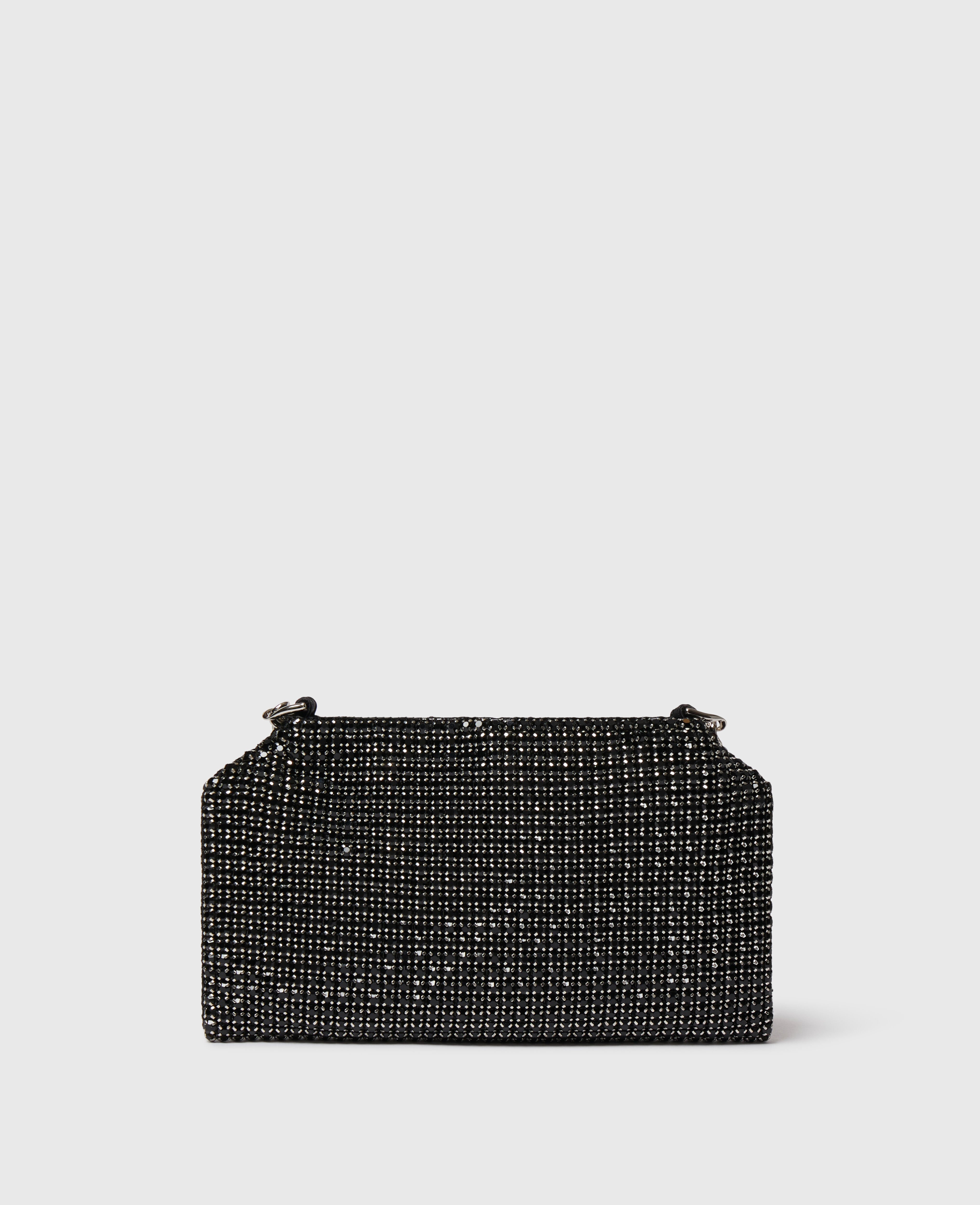 Women Black Falabella Crystal Mesh Shoulder Bag | Stella