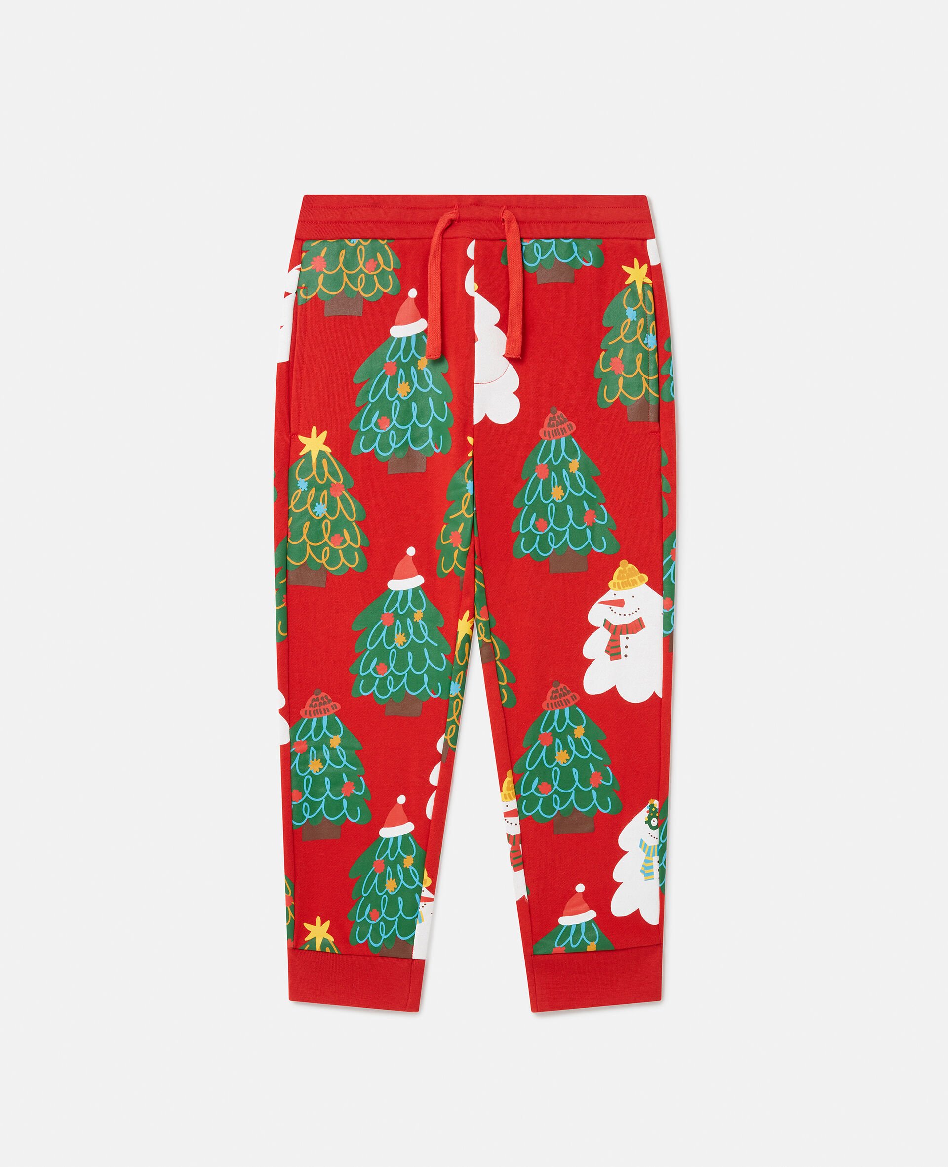 Christmas Tree Pattern Sweatshirt-Red-medium