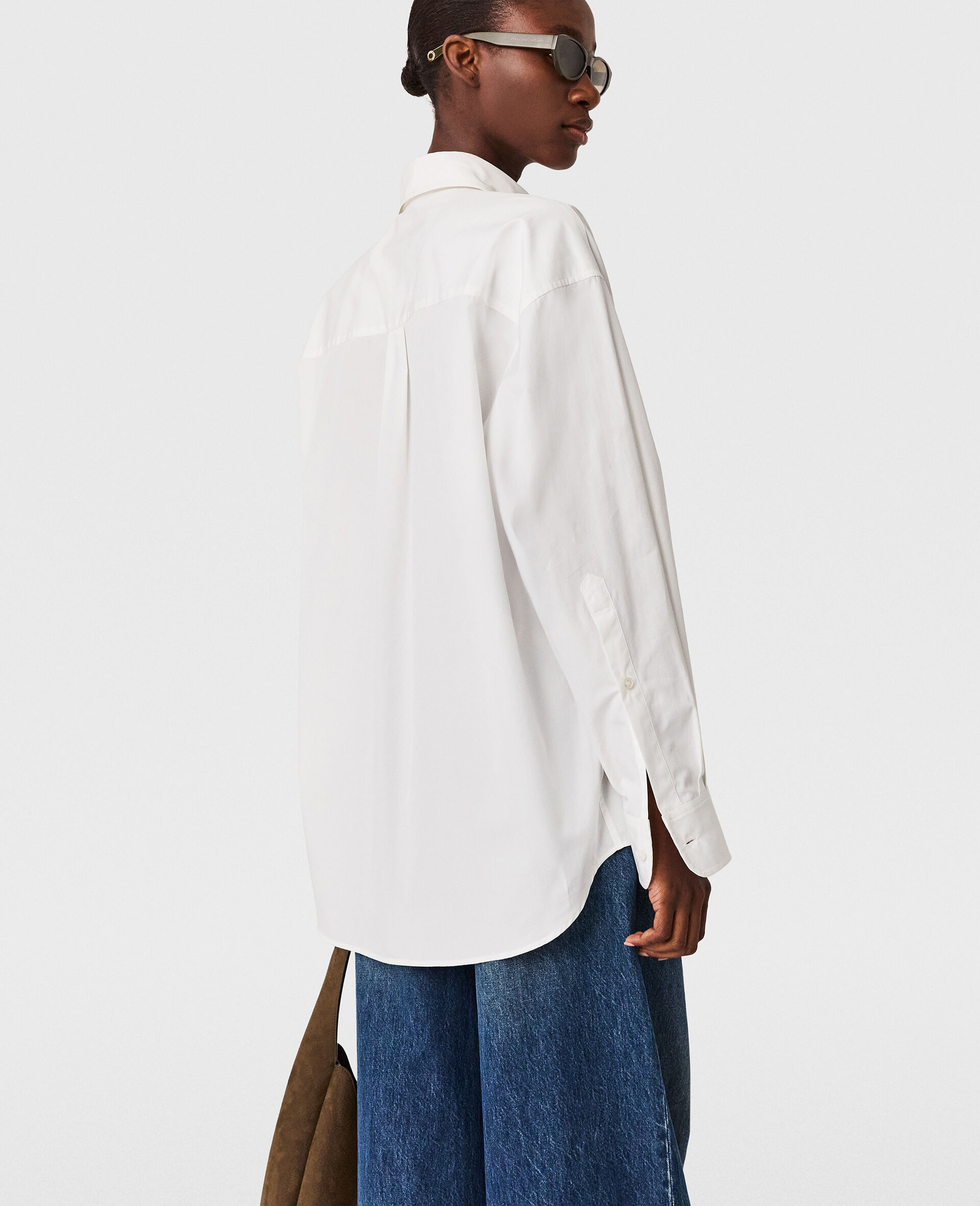 Floral Embroidered Shirt-白色-large image number 4