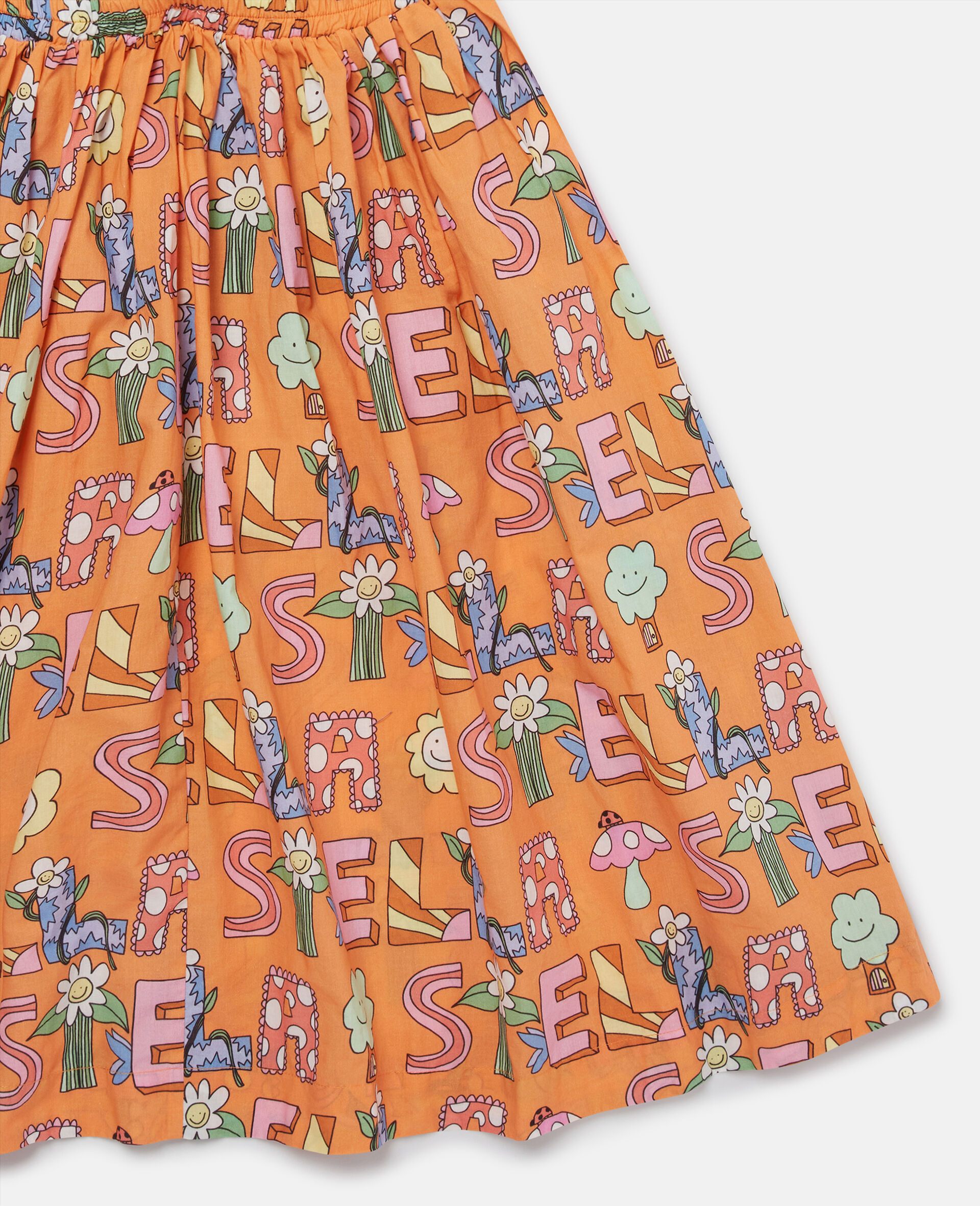 Stella Woodland Lettering Sleeveless Dress-Orange-large image number 3