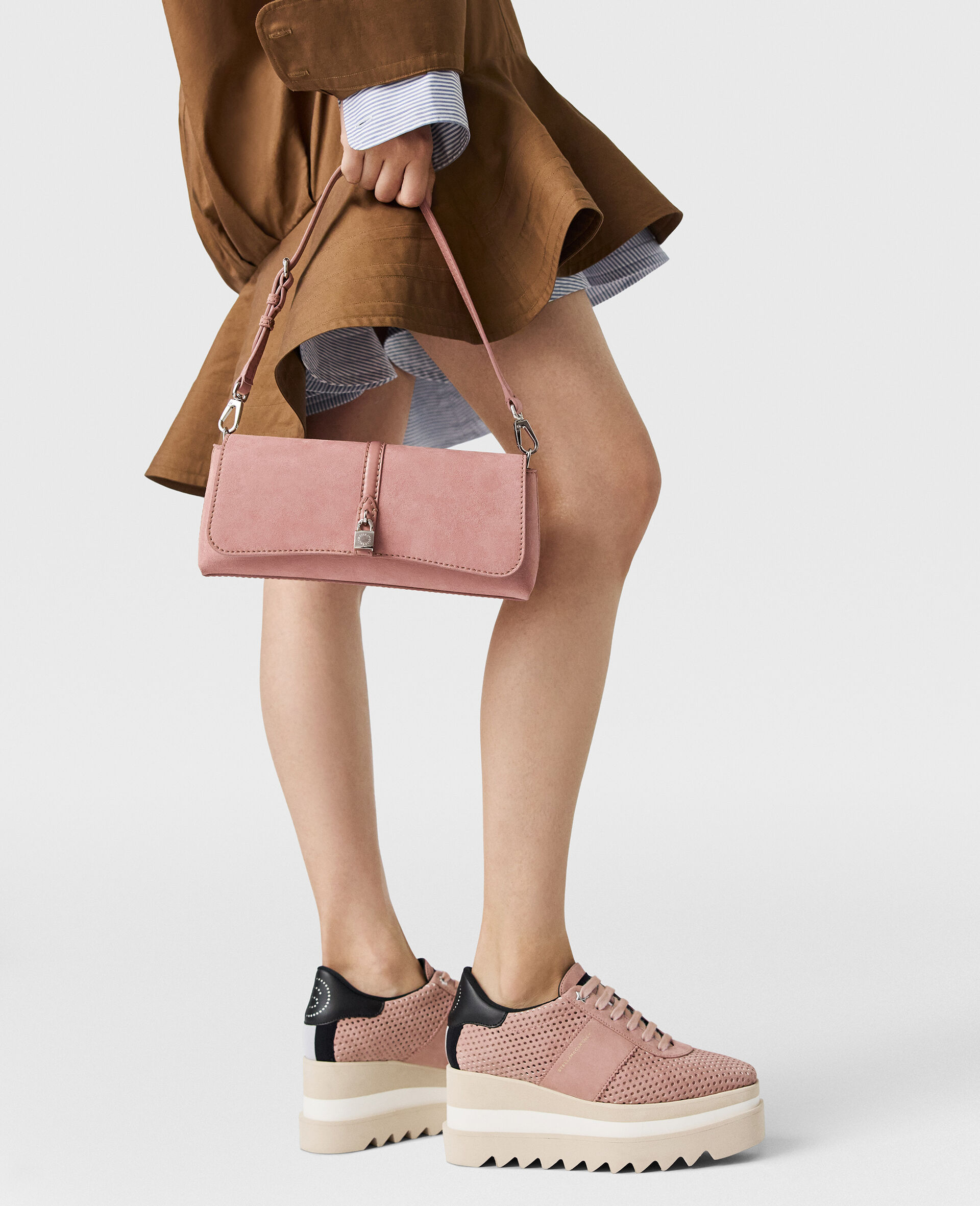 Sneak-Elyse 퍼포레이티드 플랫폼 스니커즈-粉色-large image number 5