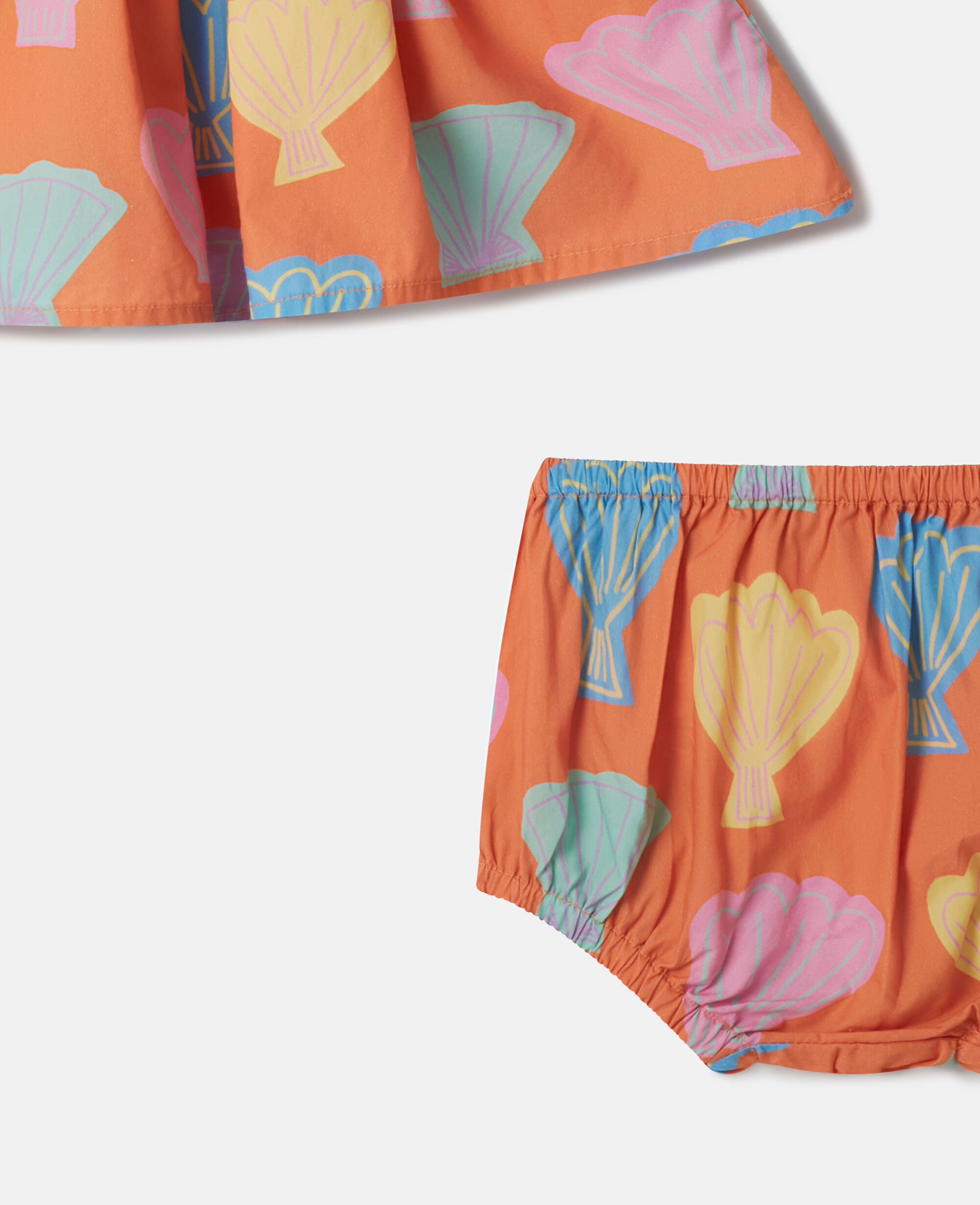 Stella McCartney Kids seashell-print cotton dress set - Multicolour