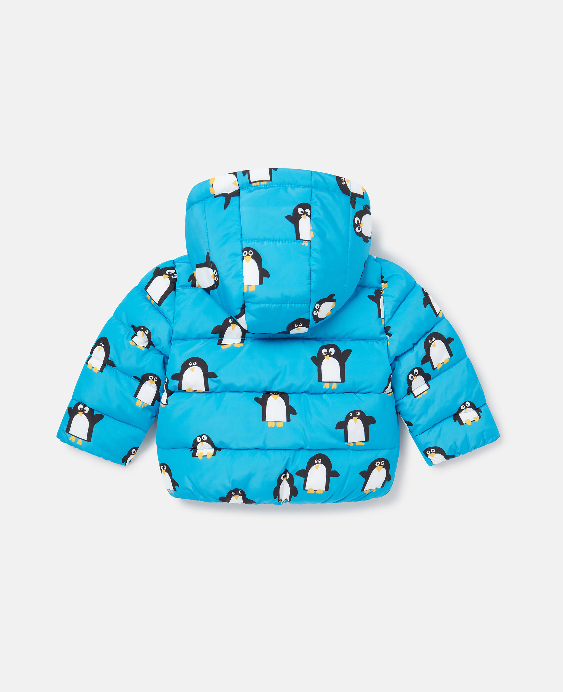 Penguin Print Puffer Coat-Blau-large image number 2