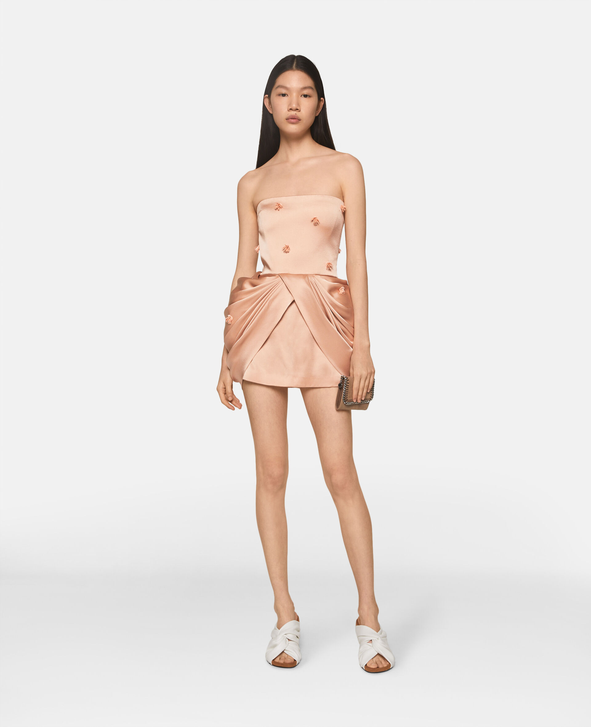 Sleeveless Bead-Embellished Mini Dress-Pink-medium